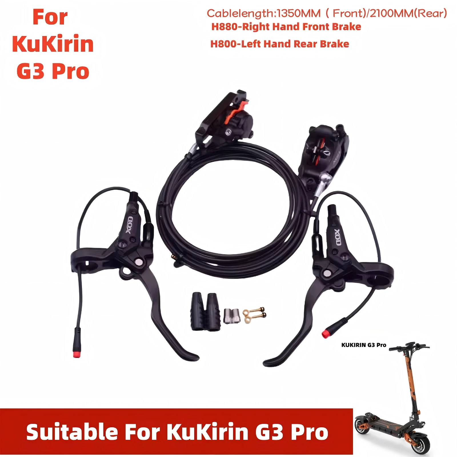 XOD H-Series Hydraulic Brake Upgrade Kit for All Kukirin Scooters (G2 Master / G4 / G2 MAX)-XODbrakes