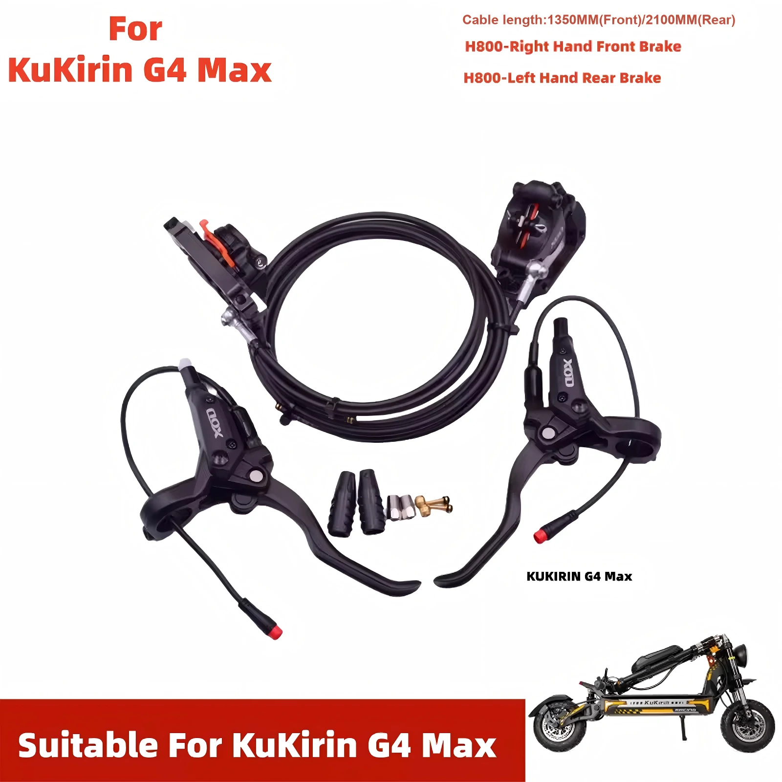 XOD H-Series Hydraulic Brake Upgrade Kit for All Kukirin Scooters (G2 Master / G4 / G2 MAX)-XODbrakes