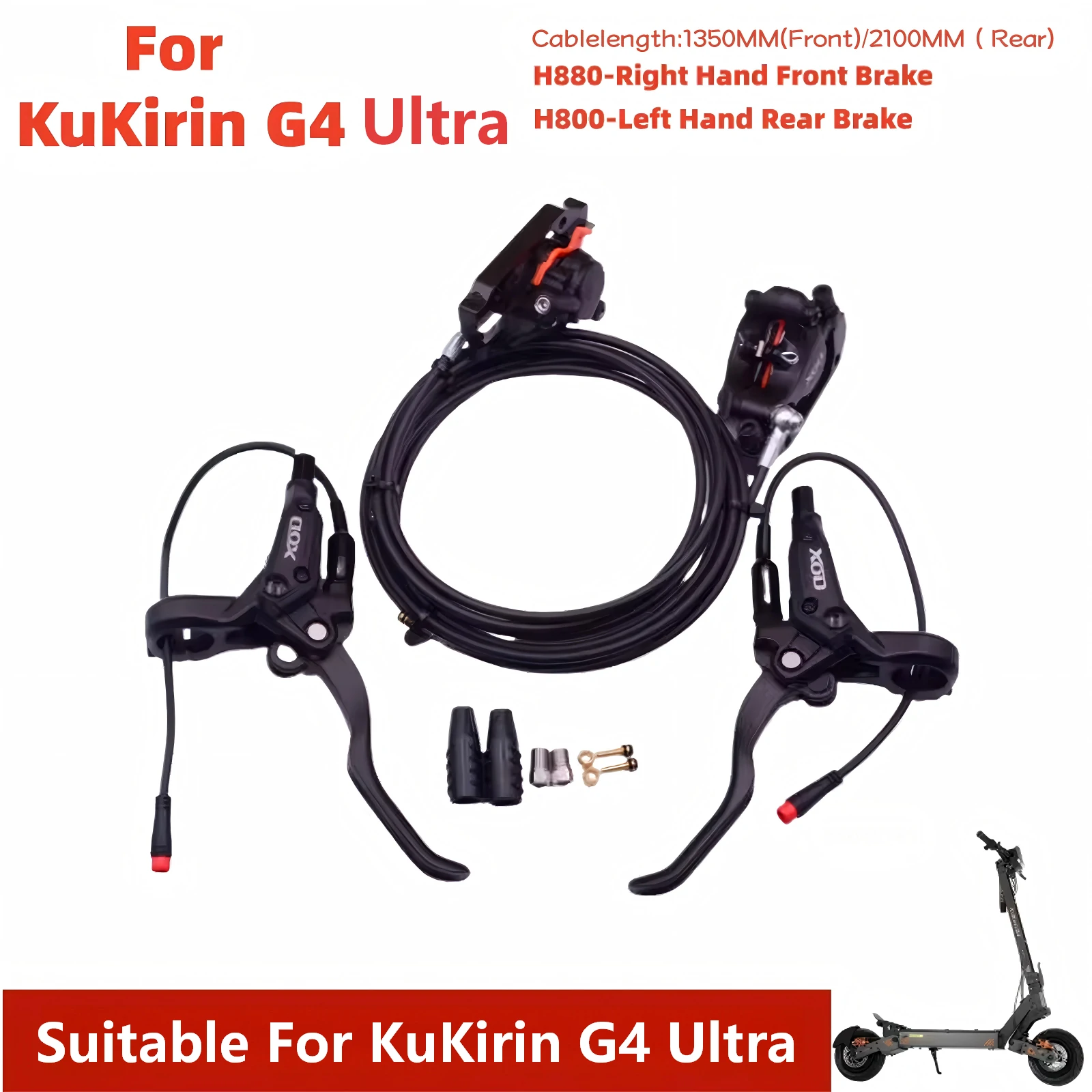 XOD H800/H880 Hydraulic Brake Upgrade Kit for KuKirin Scooters