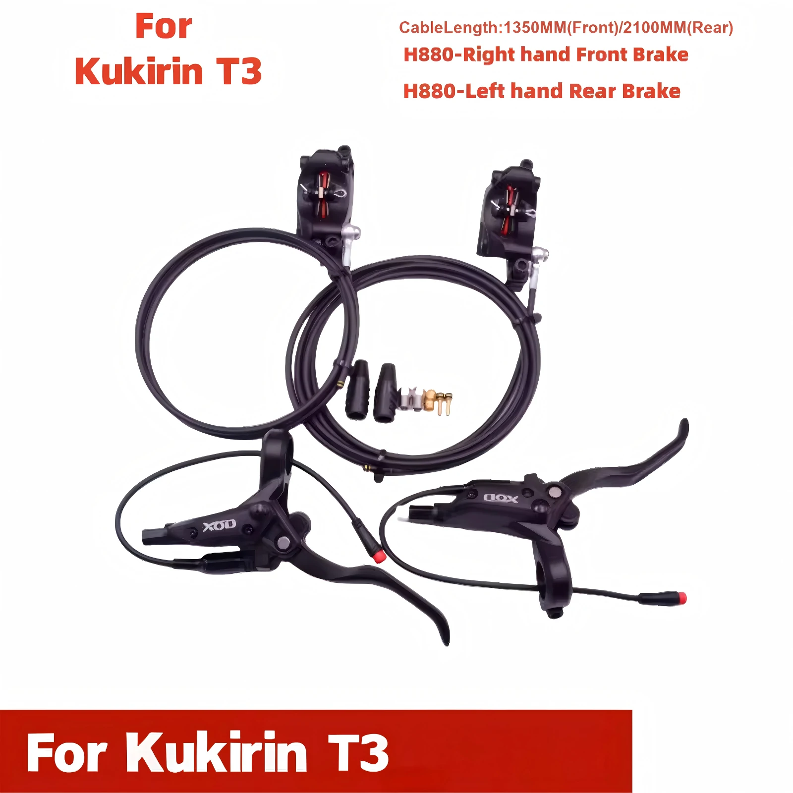 XOD H-Series Hydraulic Brake Upgrade Kit for All Kukirin Scooters (G2 Master / G4 / G2 MAX)-XODbrakes