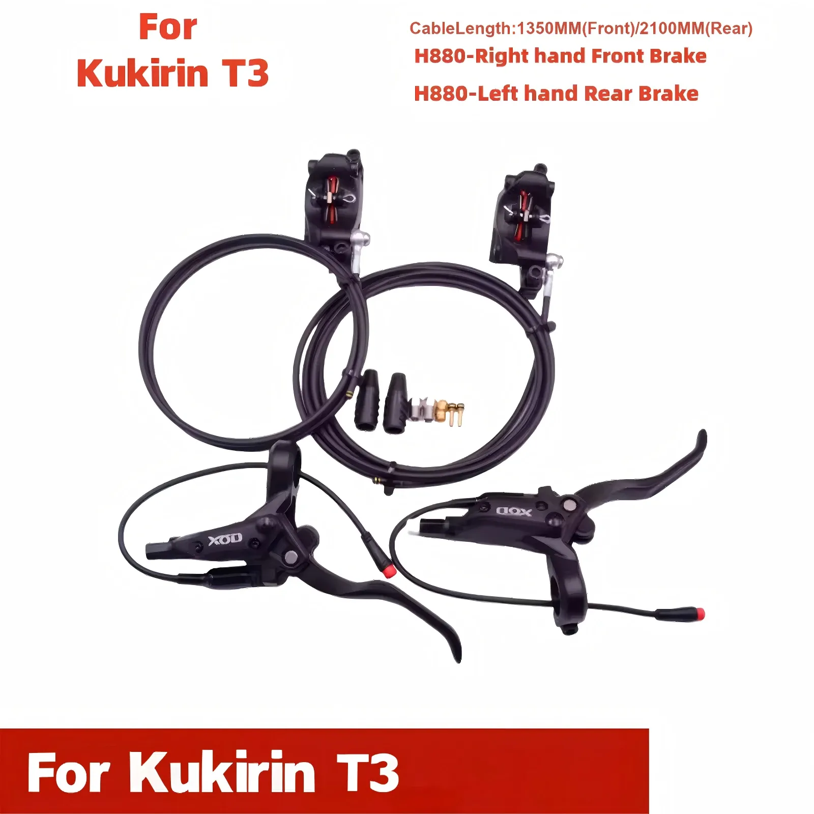 XOD H-Series Hydraulic Brake Upgrade Kit for All Kukirin Scooters (G2 Master / G4 / G2 MAX)