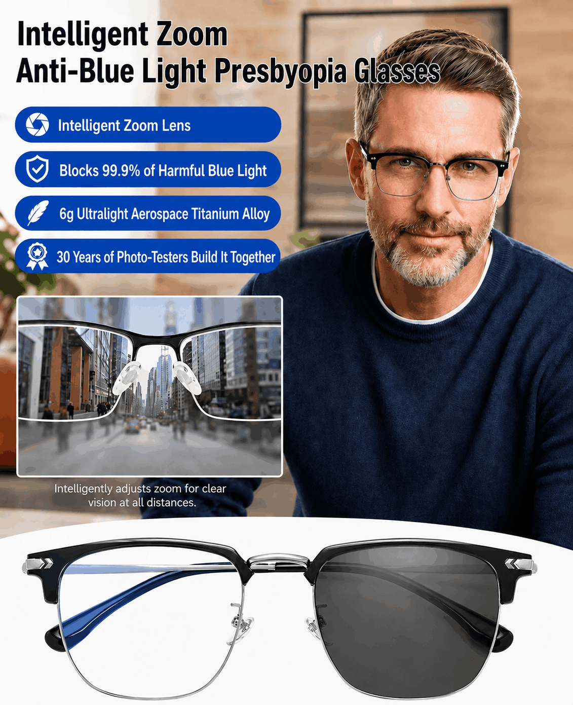 🔥Last Day 49% OFF📦 Ultra Light Anti Blue Presbyopic Glasses