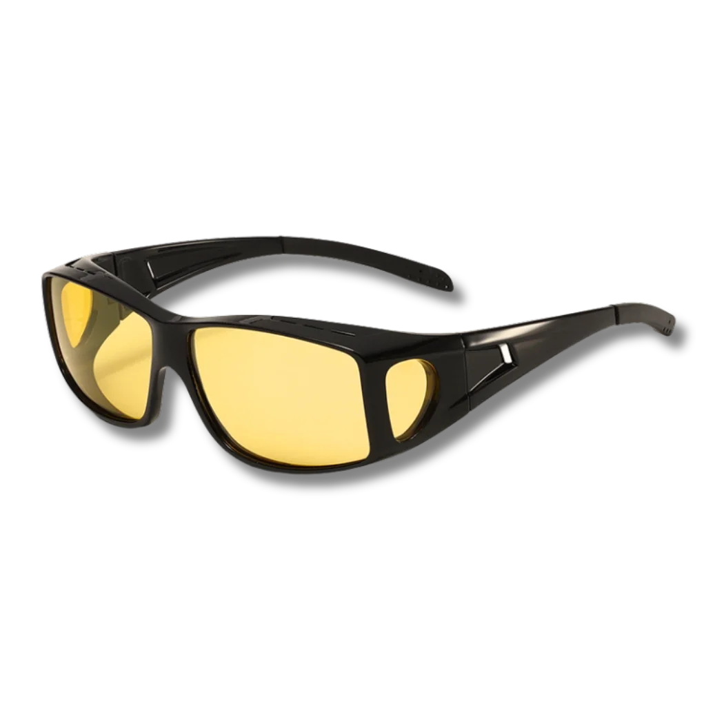 Wrap Around Night Driving Glasses Anti Glare Night Vision Glasses for Men Women Fit Over Prescription Glasses