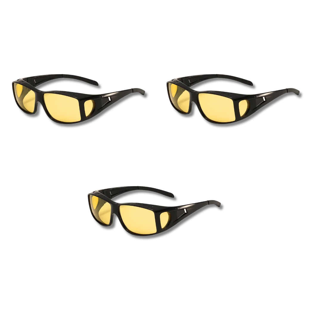 Wrap Around Night Driving Glasses Anti Glare Night Vision Glasses for Men Women Fit Over Prescription Glasses