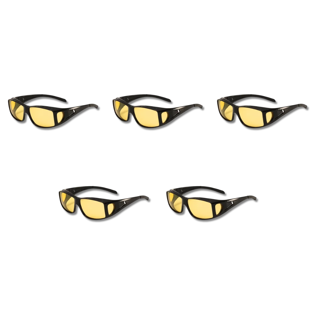 Wrap Around Night Driving Glasses Anti Glare Night Vision Glasses for Men Women Fit Over Prescription Glasses
