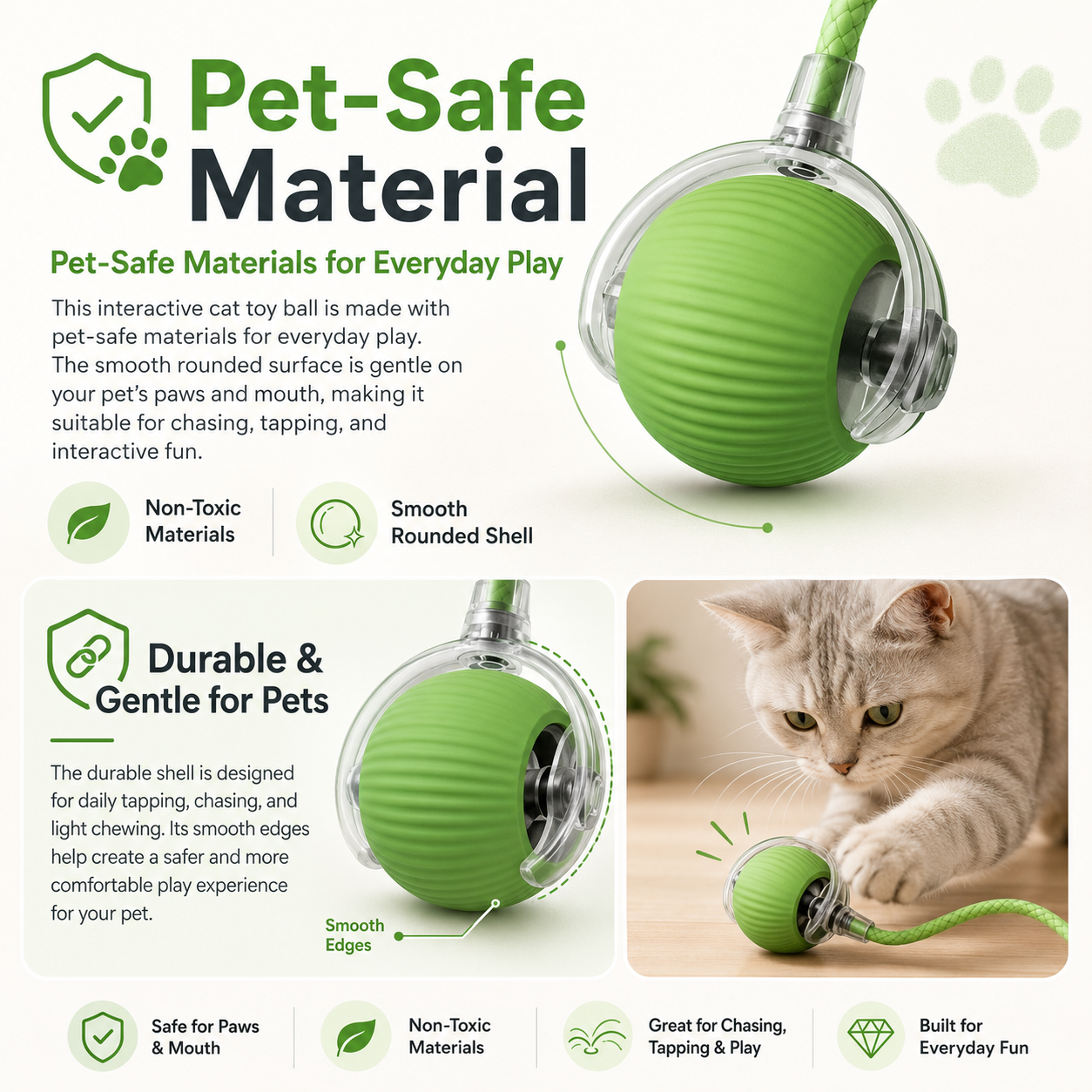 Smart Interactive Cat Toy Ball – Self-Play Rolling Pet Toy for Cats & Small Dogs