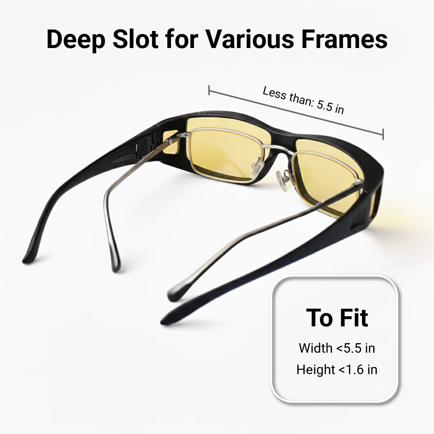 Wrap Around Night Driving Glasses Anti Glare Night Vision Glasses for Men Women Fit Over Prescription Glasses