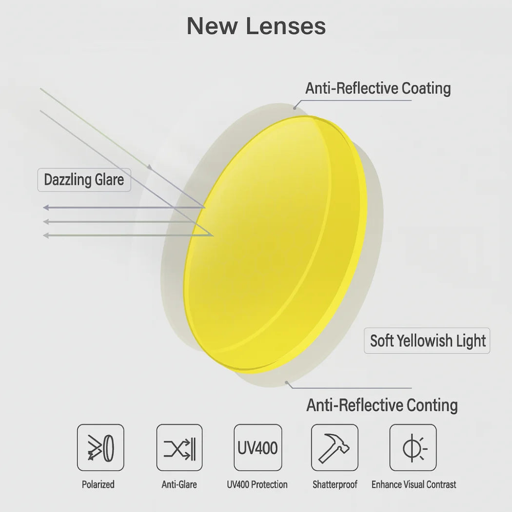 Wrap Around Night Driving Glasses Anti Glare Night Vision Glasses for Men Women Fit Over Prescription Glasses