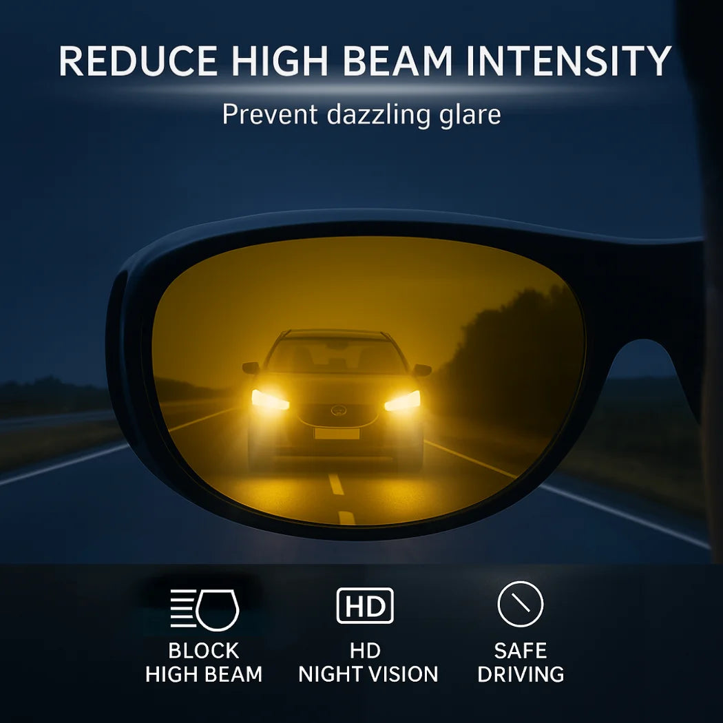 Wrap Around Night Driving Glasses Anti Glare Night Vision Glasses for Men Women Fit Over Prescription Glasses