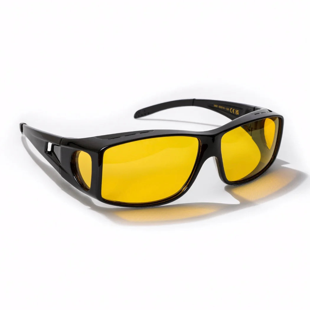 Wrap Around Night Driving Glasses Anti Glare Night Vision Glasses for Men Women Fit Over Prescription Glasses
