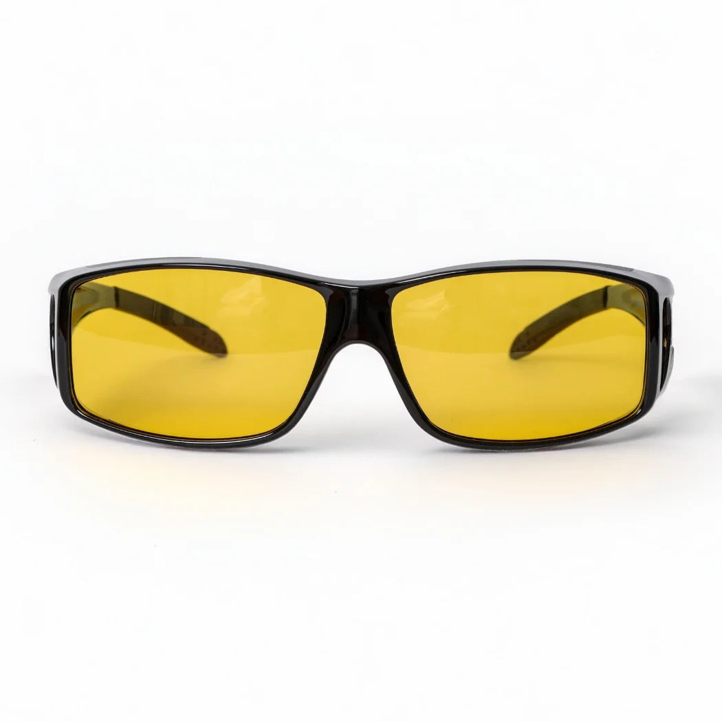 Wrap Around Night Driving Glasses Anti Glare Night Vision Glasses for Men Women Fit Over Prescription Glasses