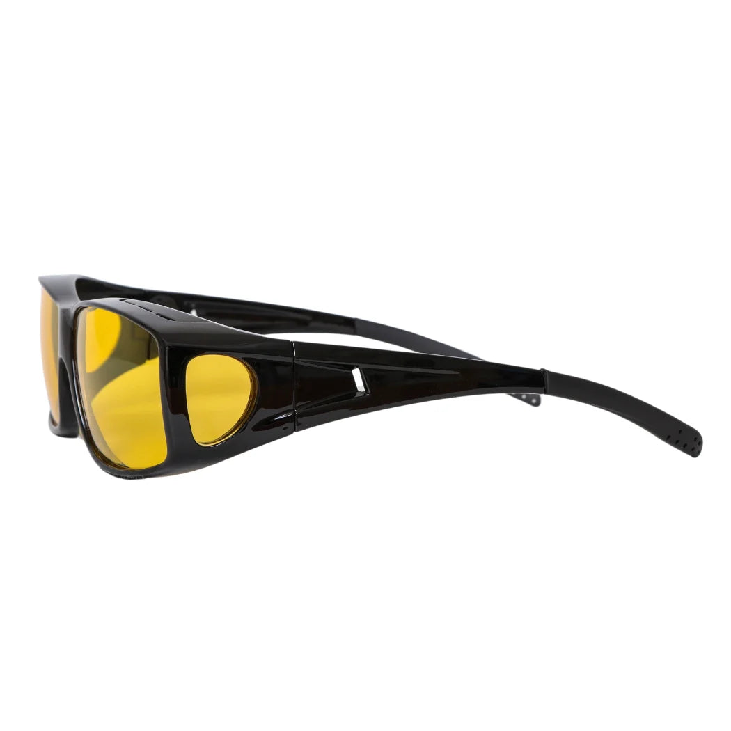 Wrap Around Night Driving Glasses Anti Glare Night Vision Glasses for Men Women Fit Over Prescription Glasses