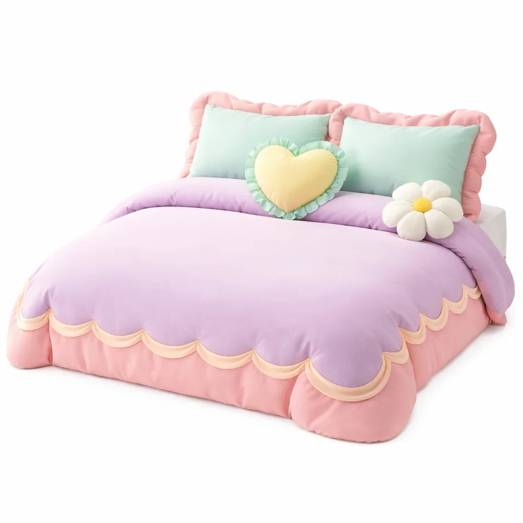 Parure de lit moderne motif vagues multicolore pour chambre adulte-EaseUnit