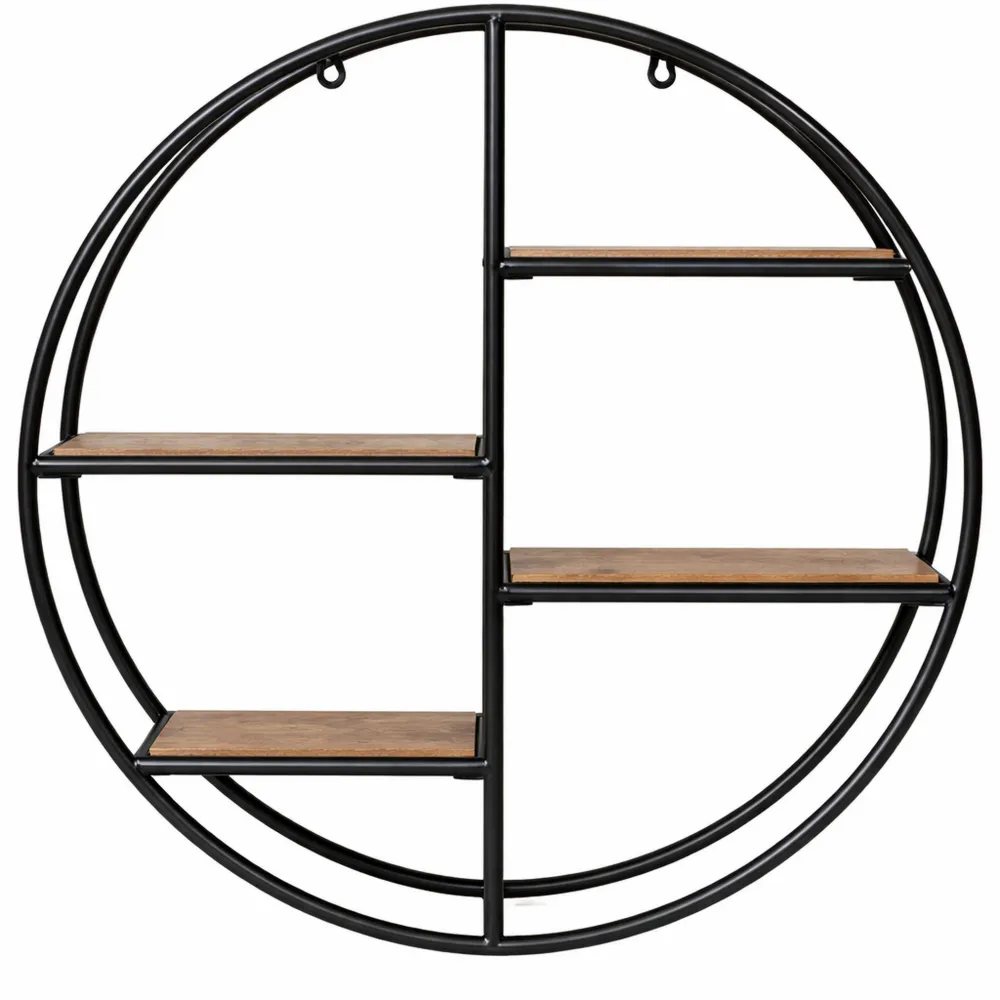 Mensola da Parete Rotonda a 4 Ripiani per Cucina e Ufficio