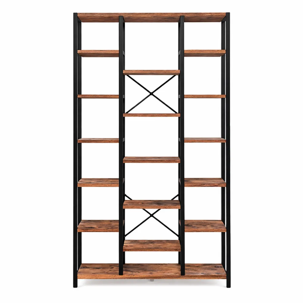 Libreria a 7 Livelli con 18 Ripiani Regolabili per Interni