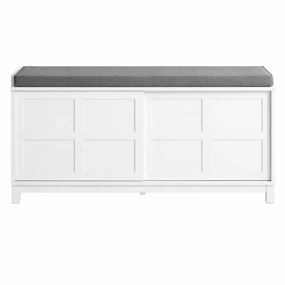 Scarpiera Ingresso con Ante Scorrevoli e Cuscino Imbottito, 3 Scomparti