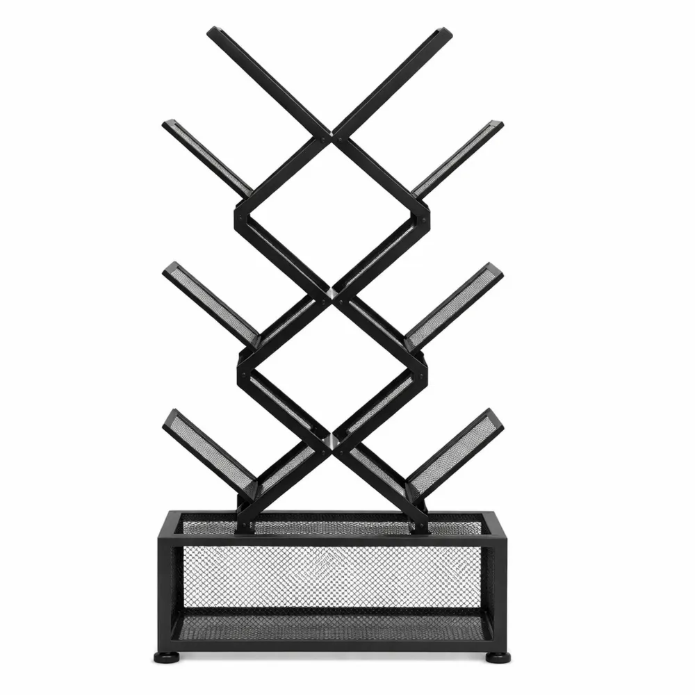 Libreria ad Albero a 9 Livelli con Armadietto, Scaffale Verticale per Soggiorno e Ufficio