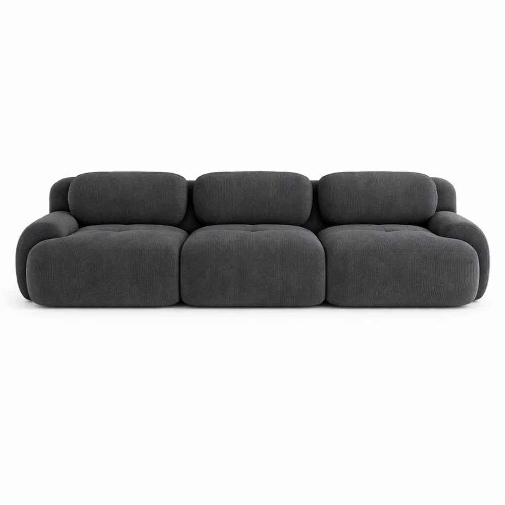 Divano moderno in velluto a coste a 3 posti senza montaggio