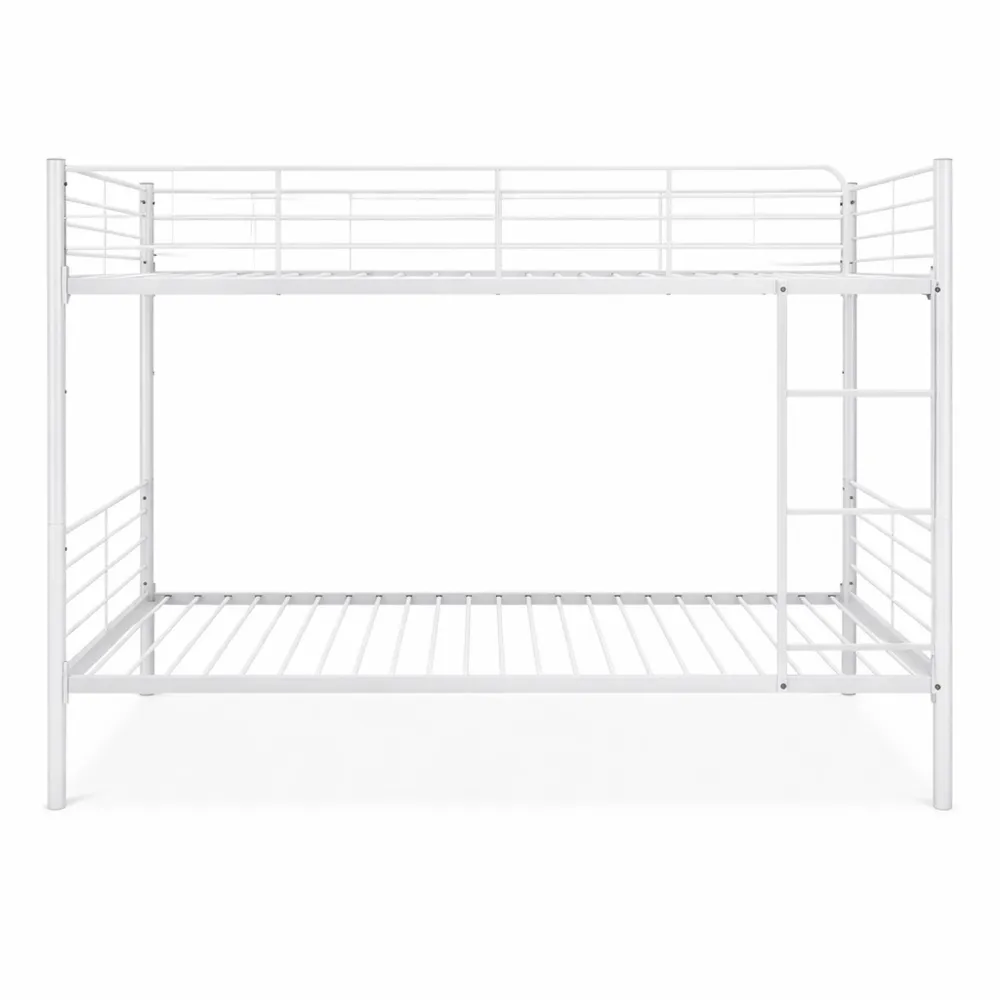 Letto a castello divisibile in metallo con scala e ringhiera