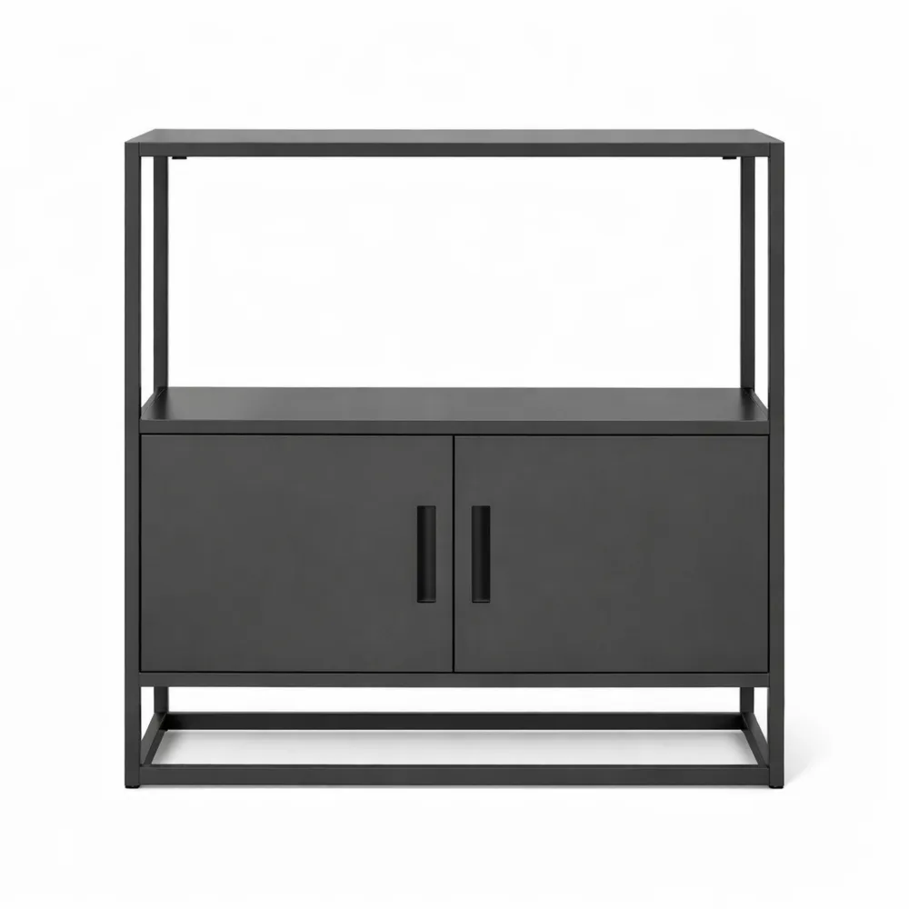 Armadio Ufficio in Acciaio con Scomparti 82x80x40 cm Nero