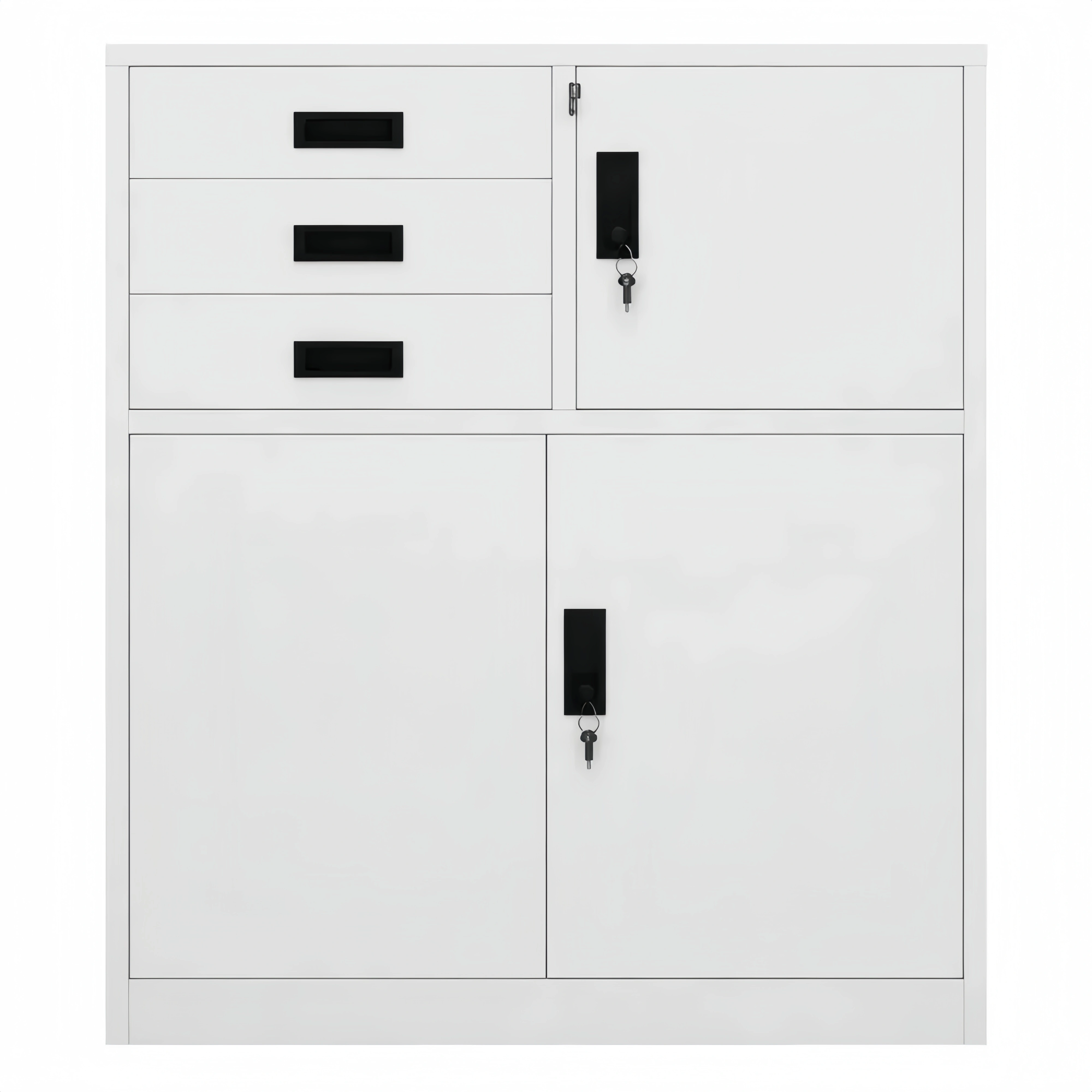 Armadio in Acciaio per Ufficio, Schedario Grigio Chiaro 90x40x102 cm