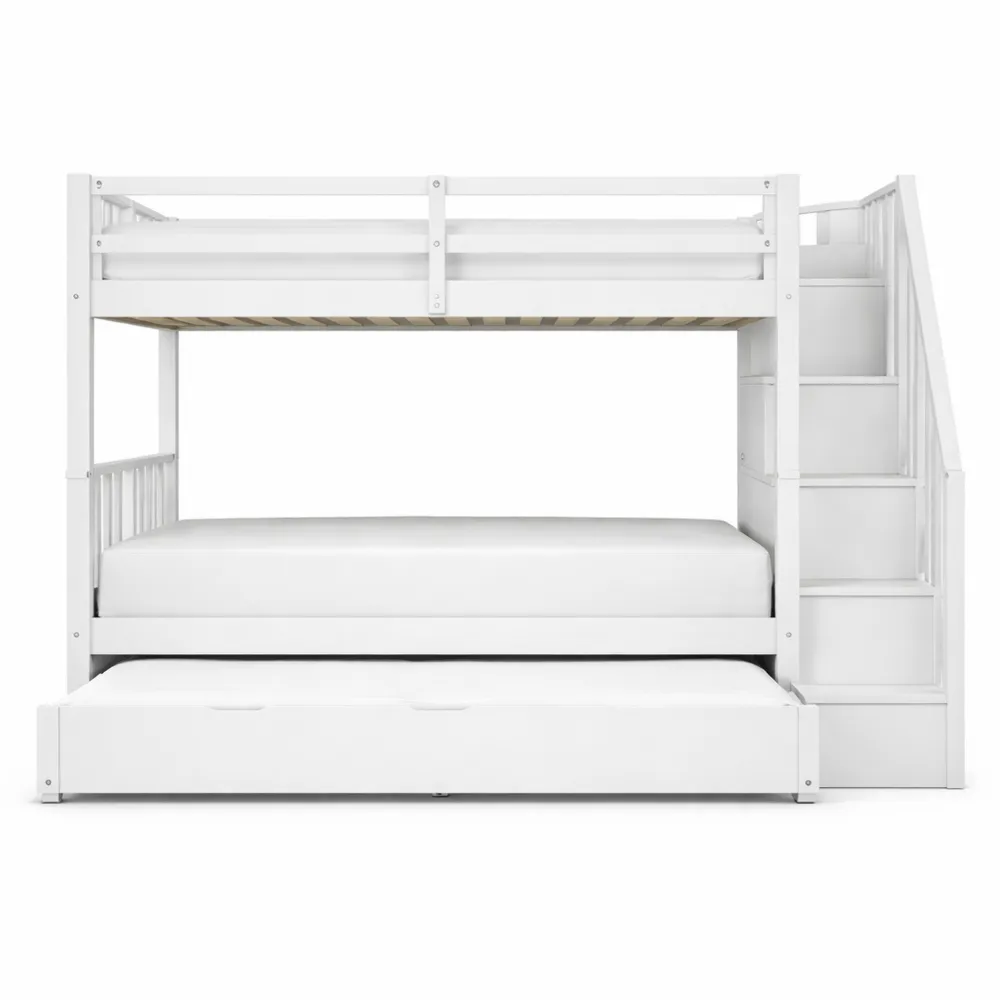 Letto a castello per bambini con scala e parapetti alti