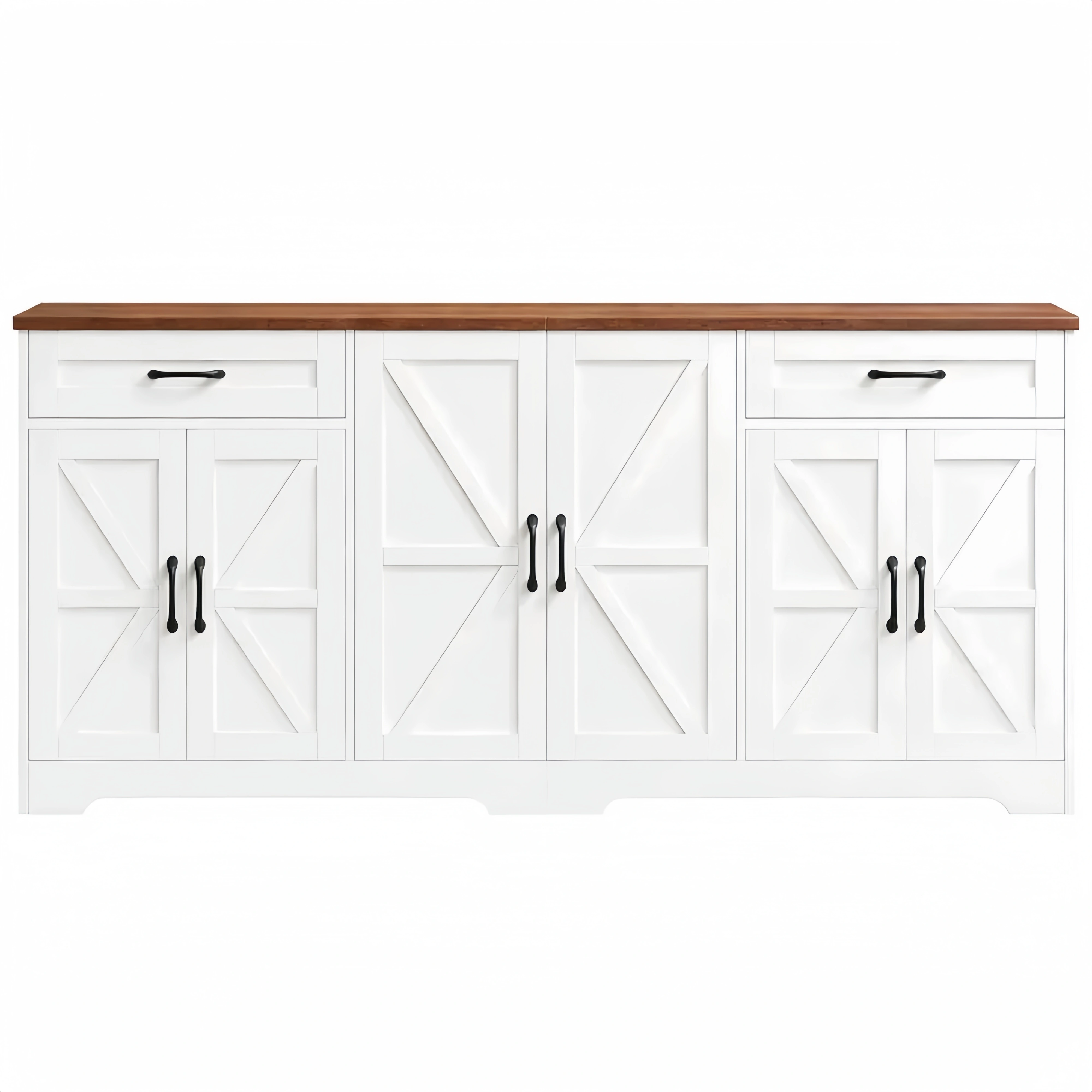 Credenza Cucina con Ampio Spazio Portaoggetti e Cassetti