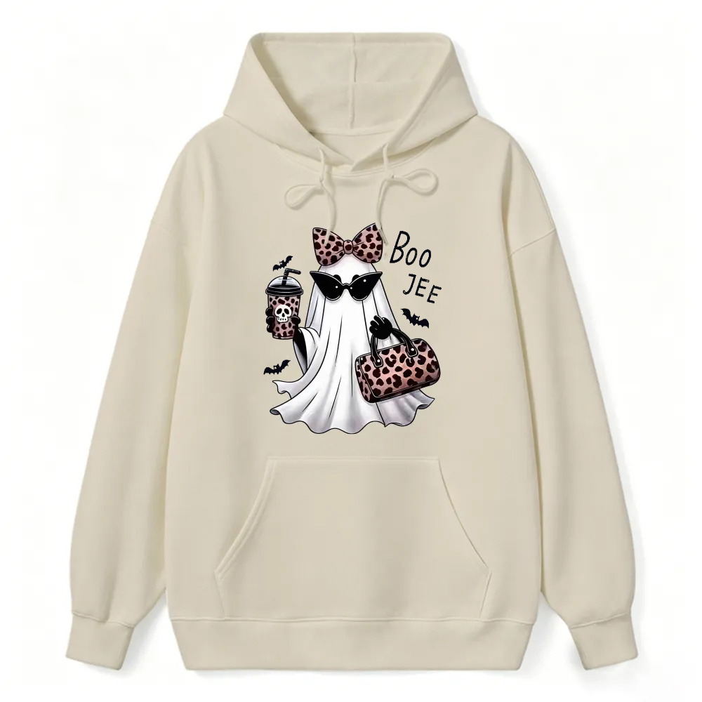 Leopard Bow Sunglasses Ghost Boo Jee Halloween Hoodie
