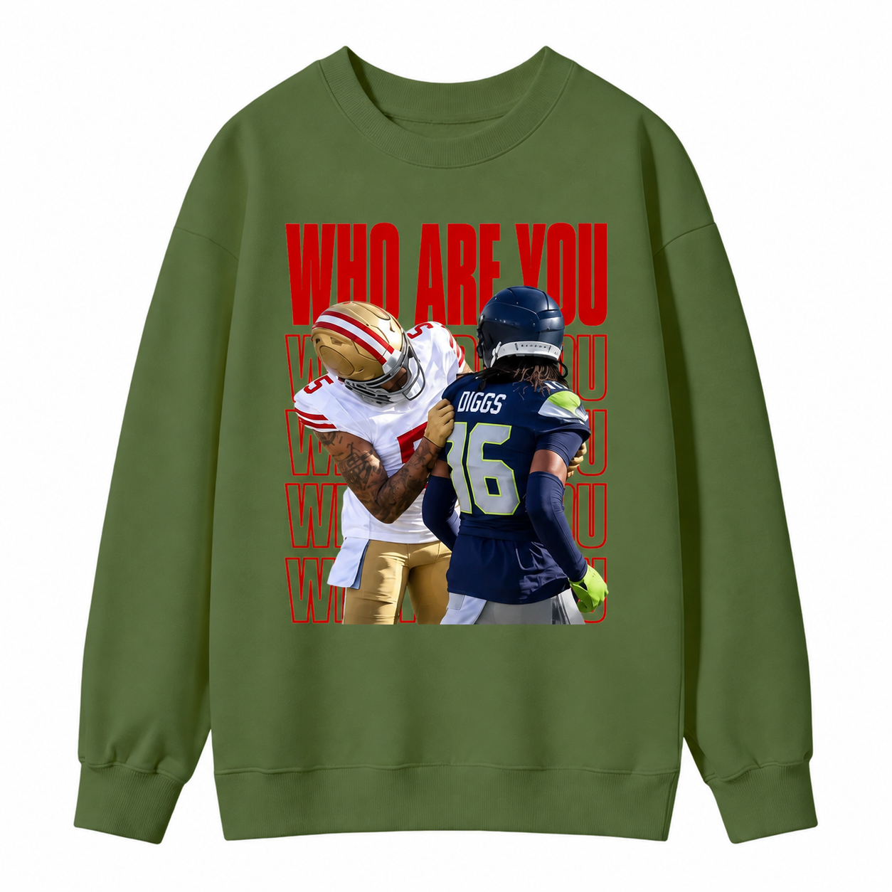 Who Are You Graphic Sweatshirt, Football Rivalry Print Sweatshirt, Funny Game Day Sweatshirt