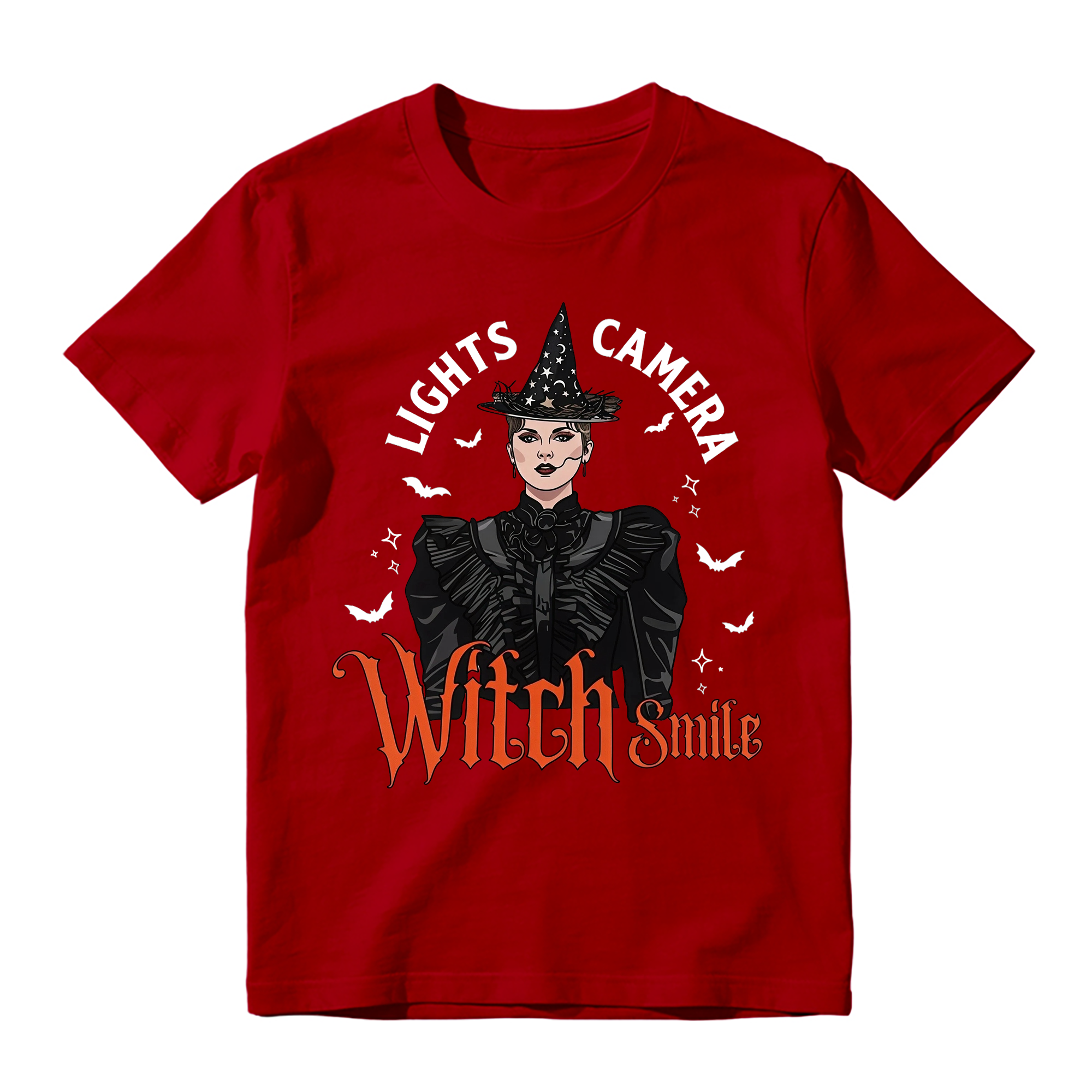 Lights, Camera, Witch Smile! Premium Spooky Season Graphic T-shirt