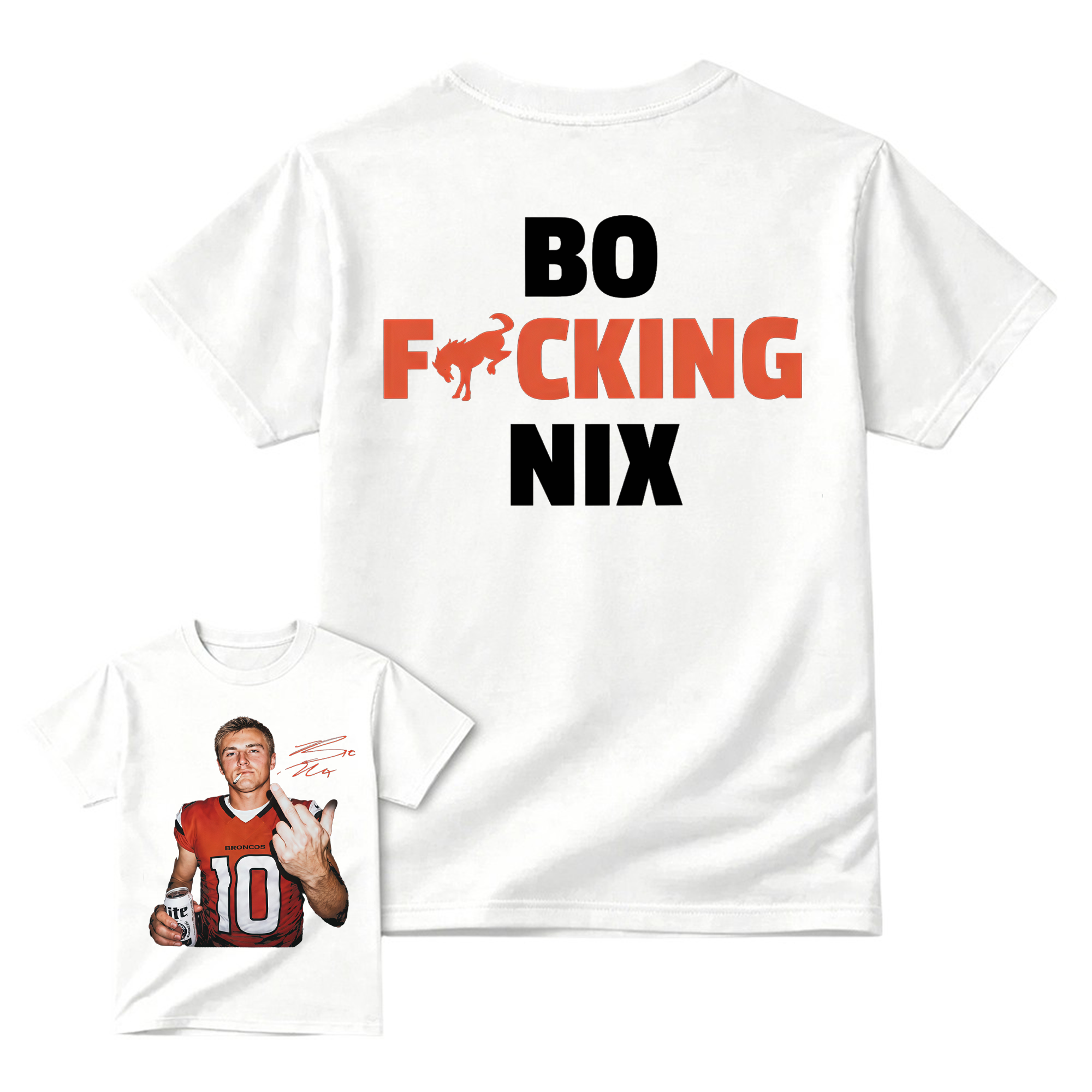 Bo Nix Broncos #10 Graphic Tee , Bold & Edgy Football Fan Apparel