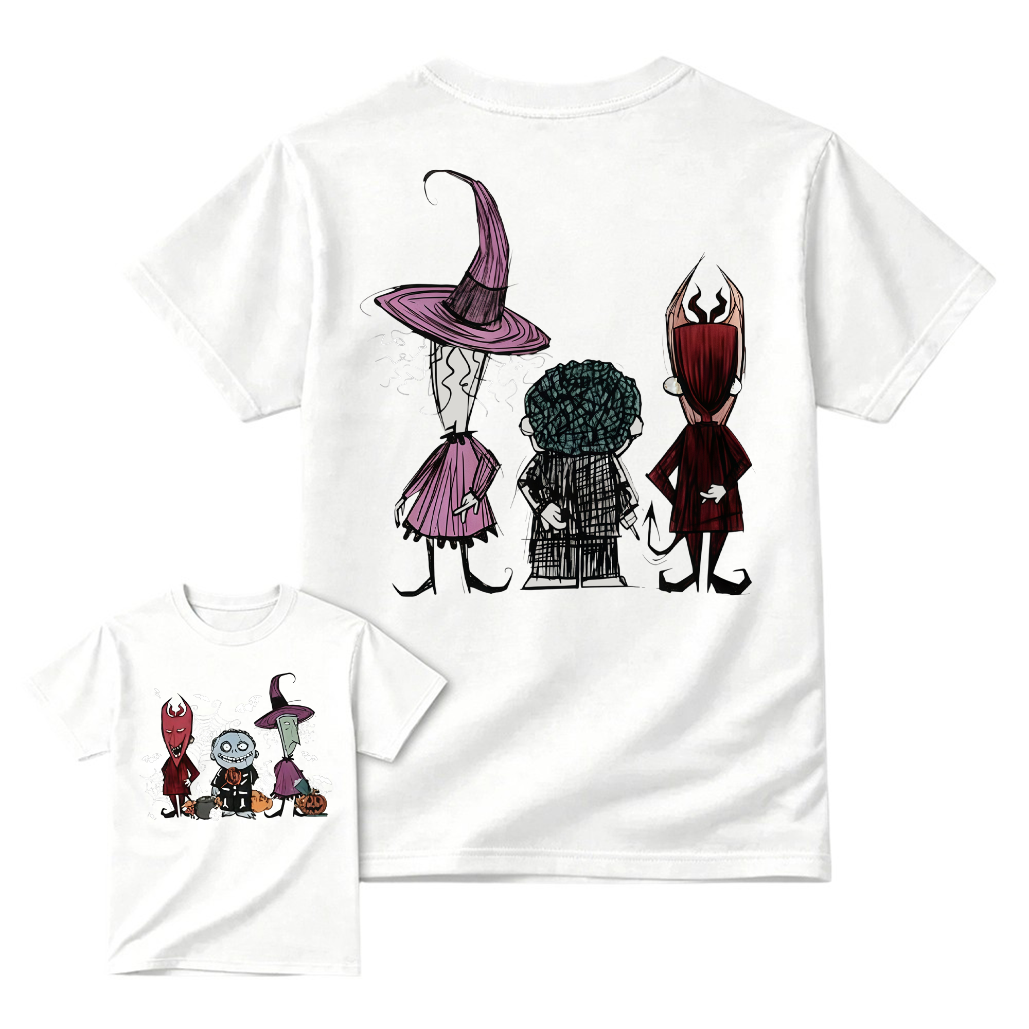 Spooky Trio Halloween Graphic Shirt, Soft Cotton Crewneck Sweatshirt, Funny Halloween Outfit
