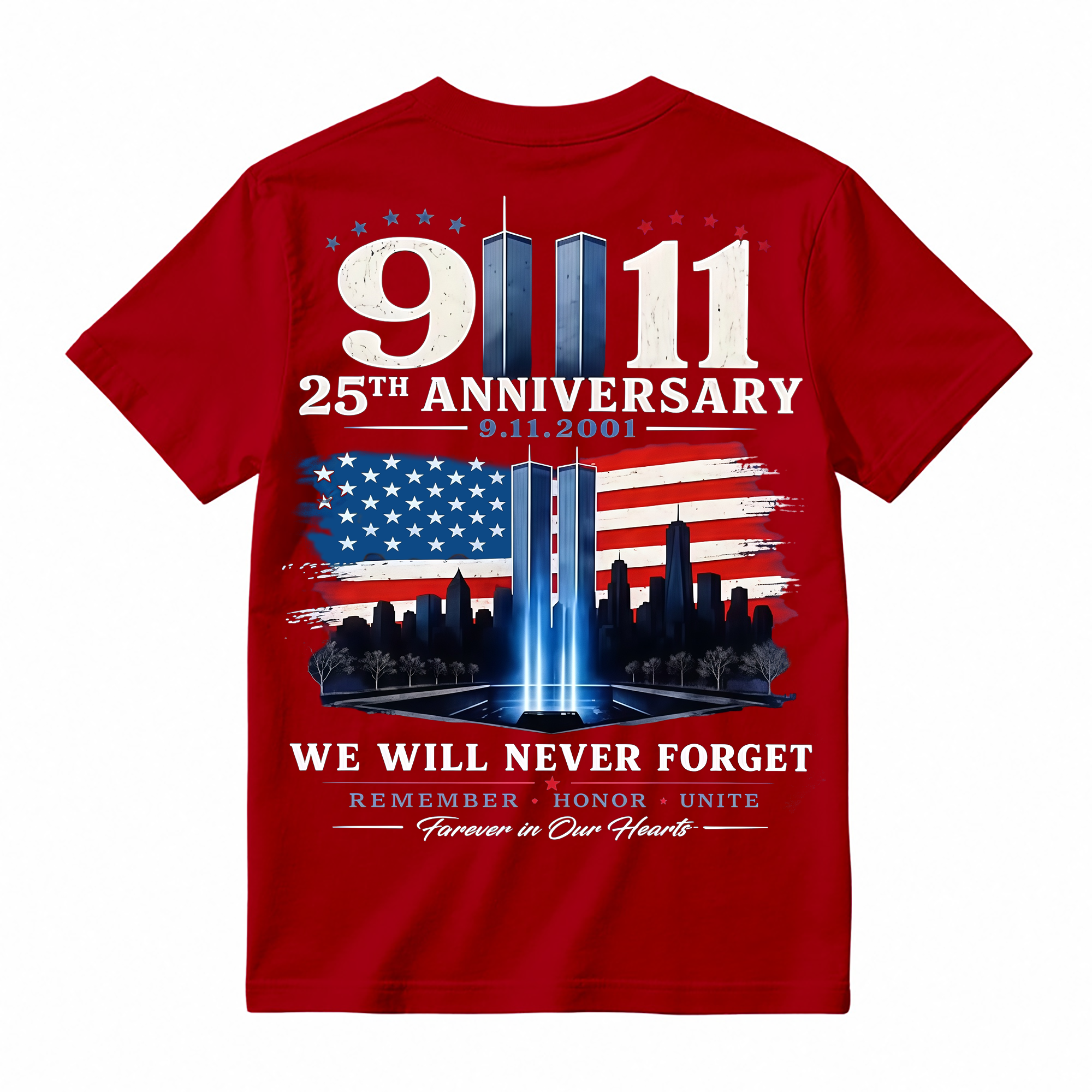 We Will Never Forget 9/11 Memorial T-shirt