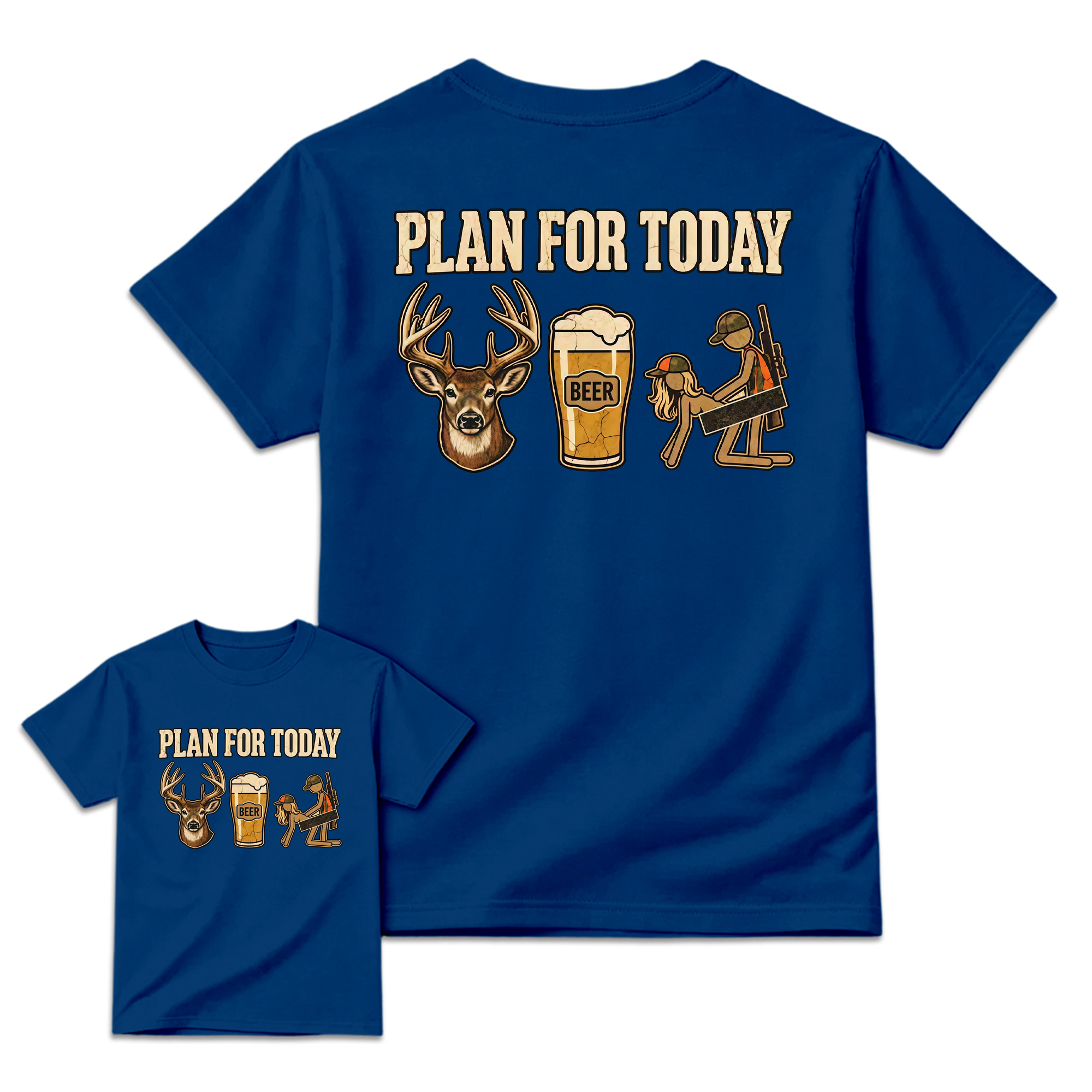Plan For Today Deer Hunting T-Shirt, Whitetail Buck Beer Hunter Graphic Tee, Unisex Hunting Apparel, Funny Deer Hunting Gift for Men and Women, Outdoor Country Hunting Shirt