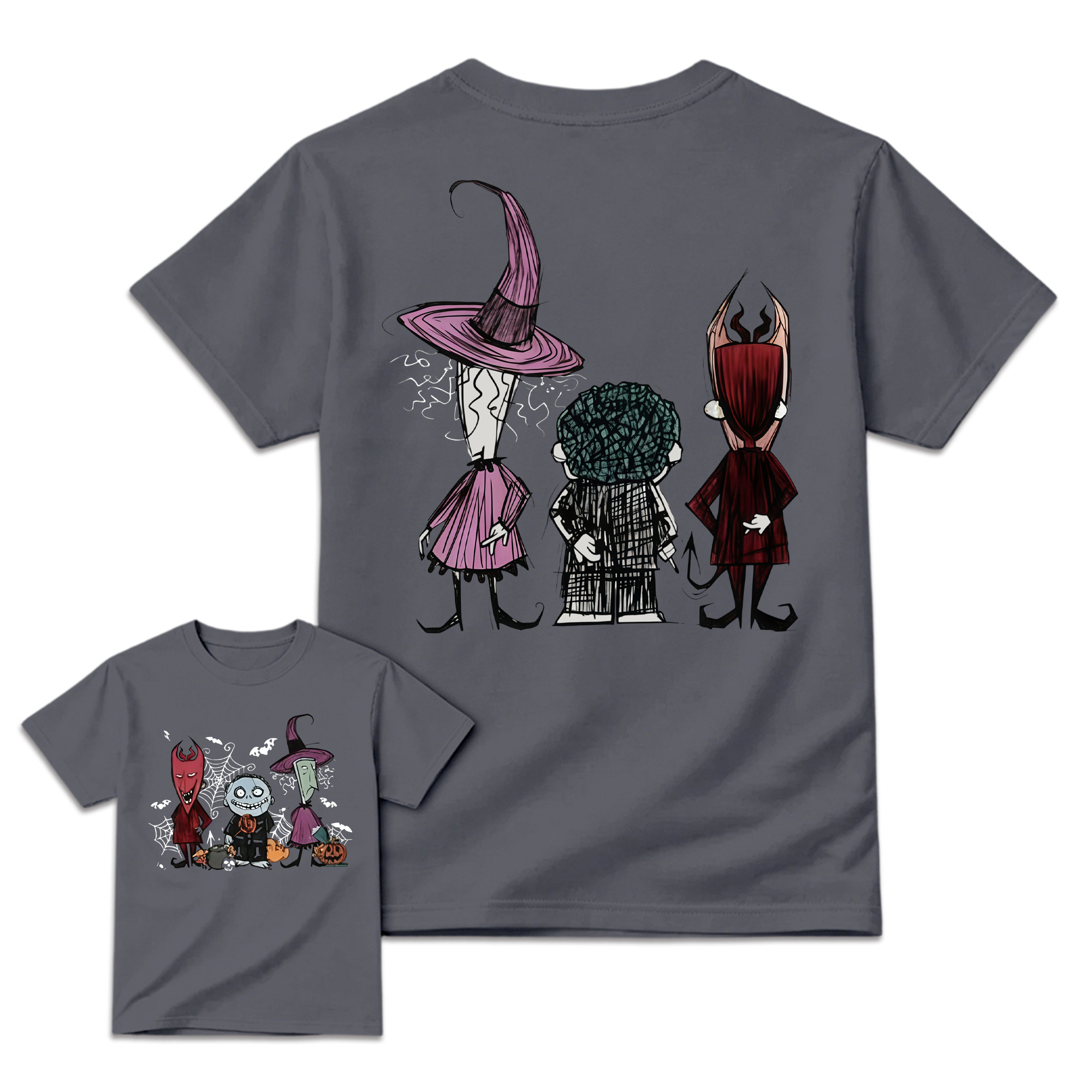 Spooky Trio Halloween Graphic Shirt, Soft Cotton Crewneck Sweatshirt, Funny Halloween Outfit