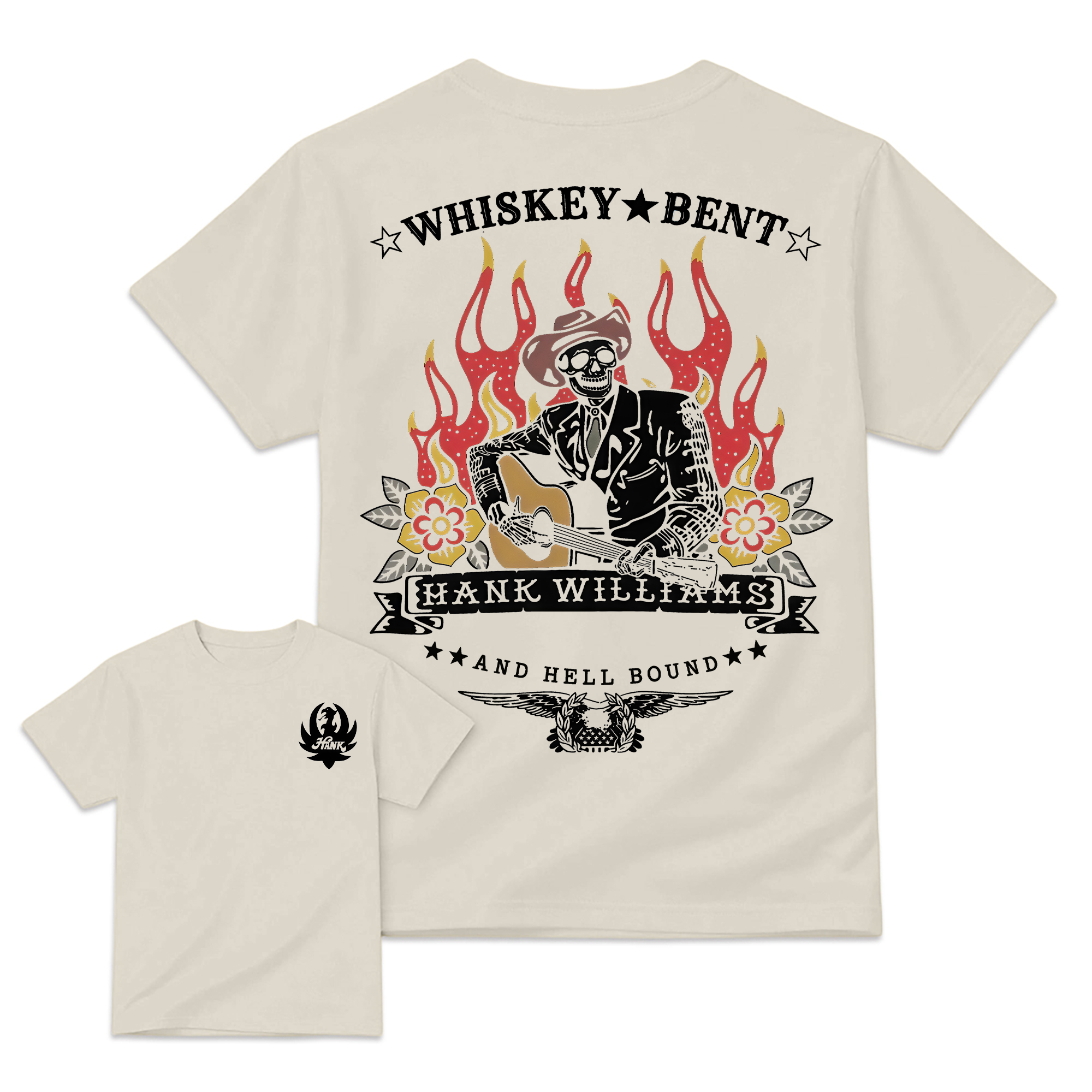 Vintage Country Music Graphic T-Shirt, Whiskey Bent and Hell Bound Western Tee, Retro Outlaw Cowboy Shirt