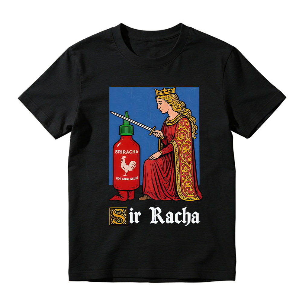 Retro Medieval Art Shirt, Funny Knight Meme Hot Sauce Gift, Red Faire , Unisex