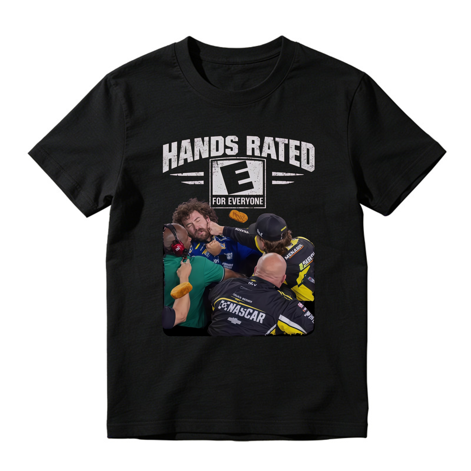 Carson Hocevar vs Ryan Blaney Shirt, Hands Rated E For Everyone T-Shirt, Vintage Bootleg Racing Graphic Tee, NASCAR Fight Apparel, Gift Tee