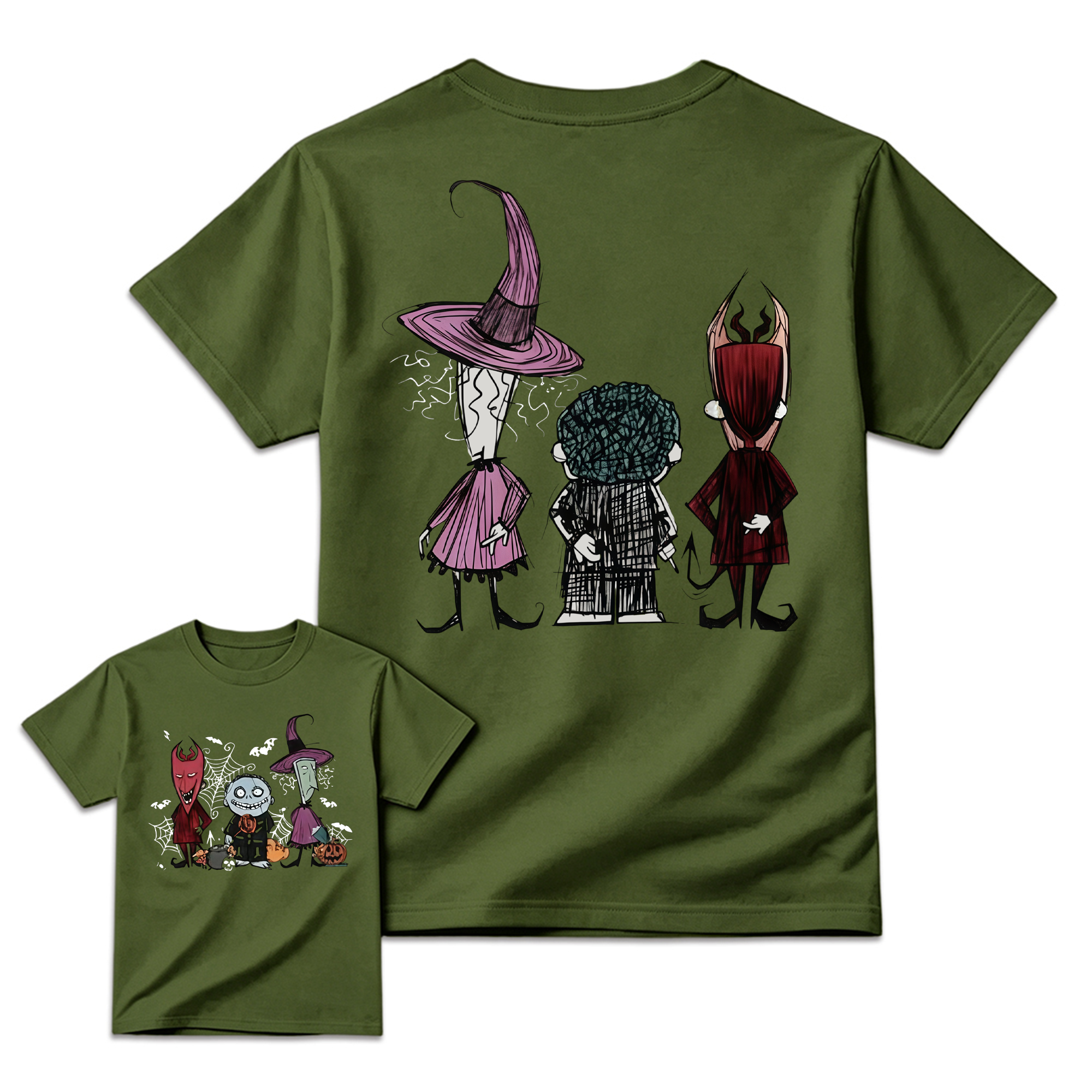 Spooky Trio Halloween Graphic Shirt, Soft Cotton Crewneck Sweatshirt, Funny Halloween Outfit