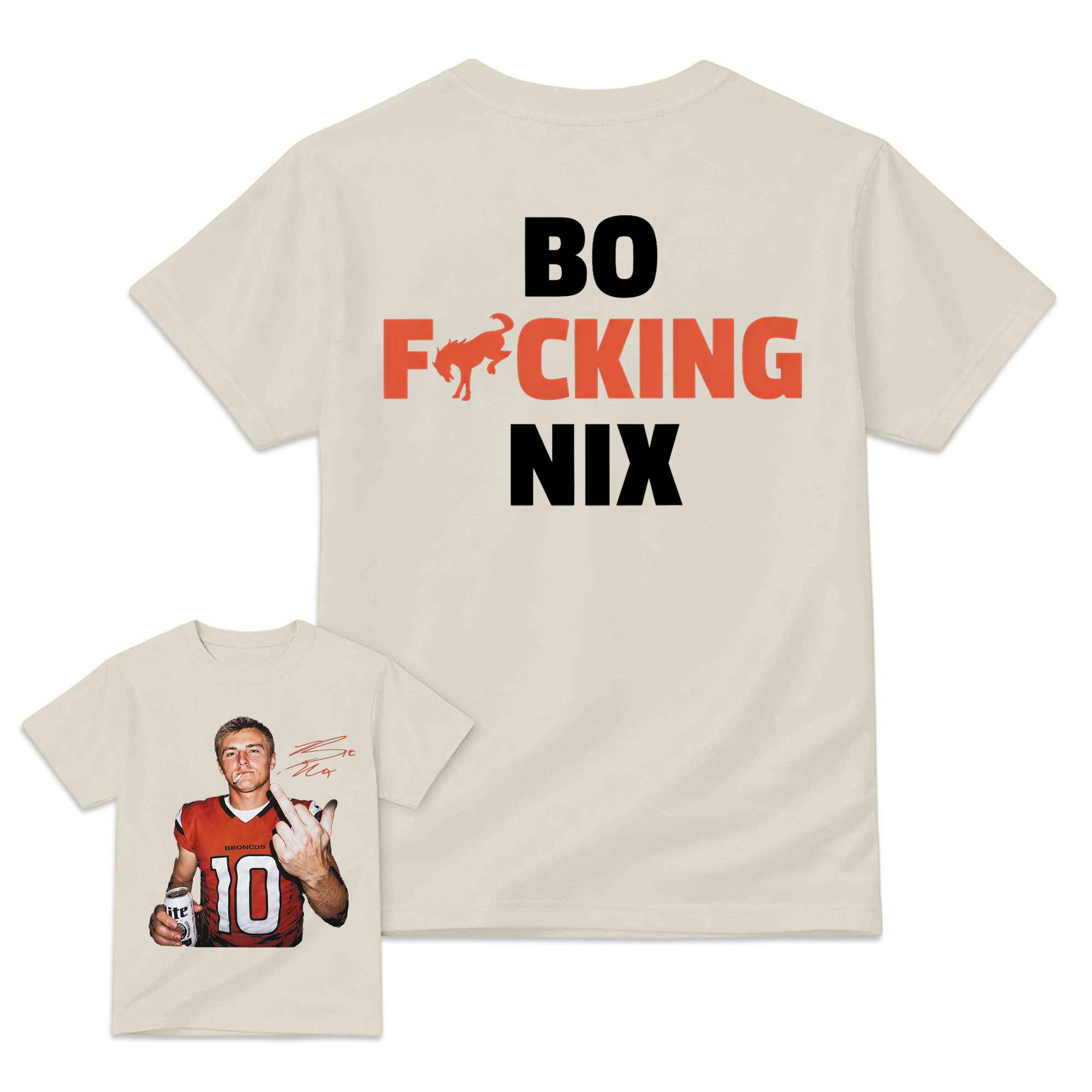 Bo Nix Broncos #10 Graphic Tee , Bold & Edgy Football Fan Apparel