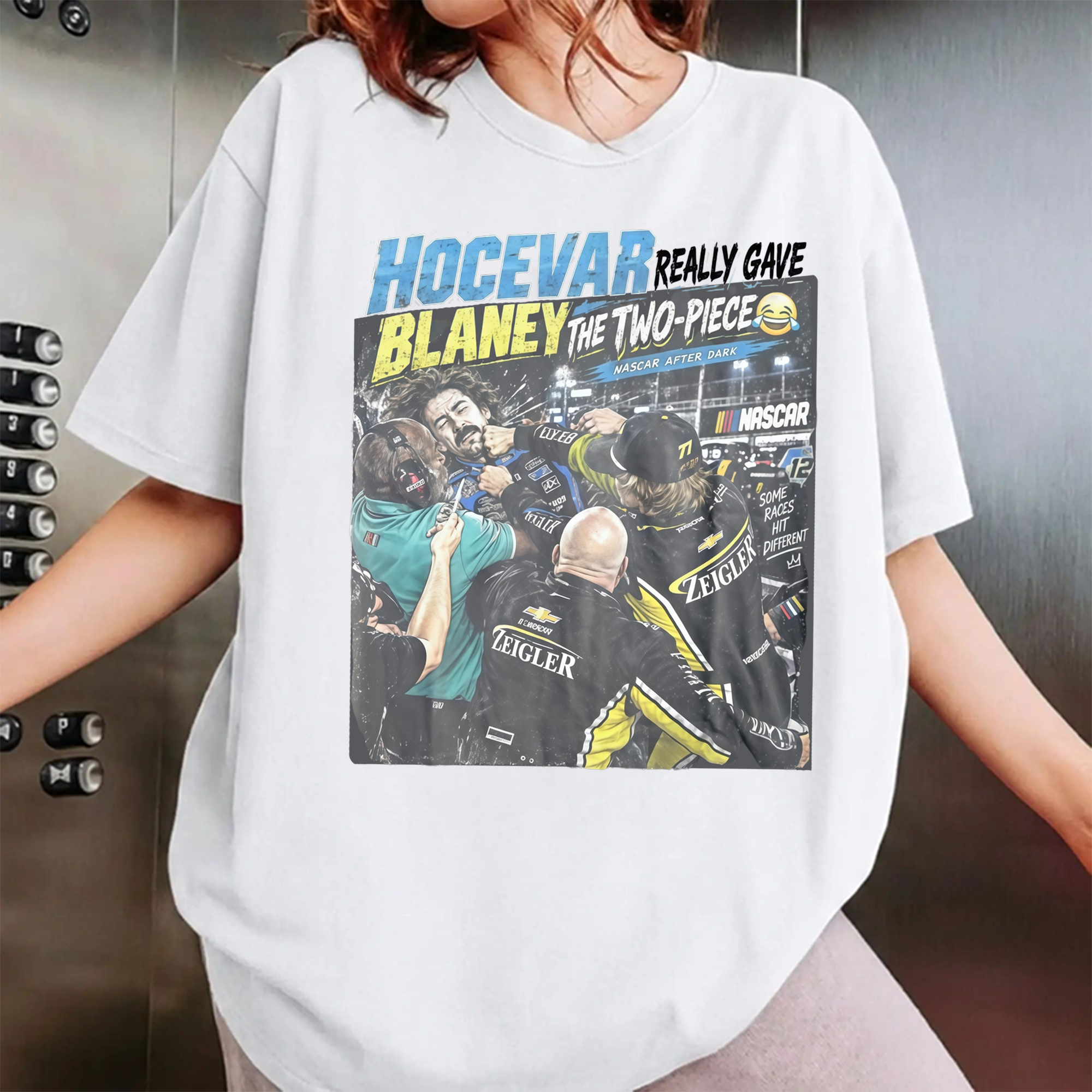 Carson Hocevar Ryan Blaney Shirt  “Two-Piece” Funny Racing Graphic Tee  Vintage NASCAR-Inspired Fight T-Shirt  Race Day Fan Gift