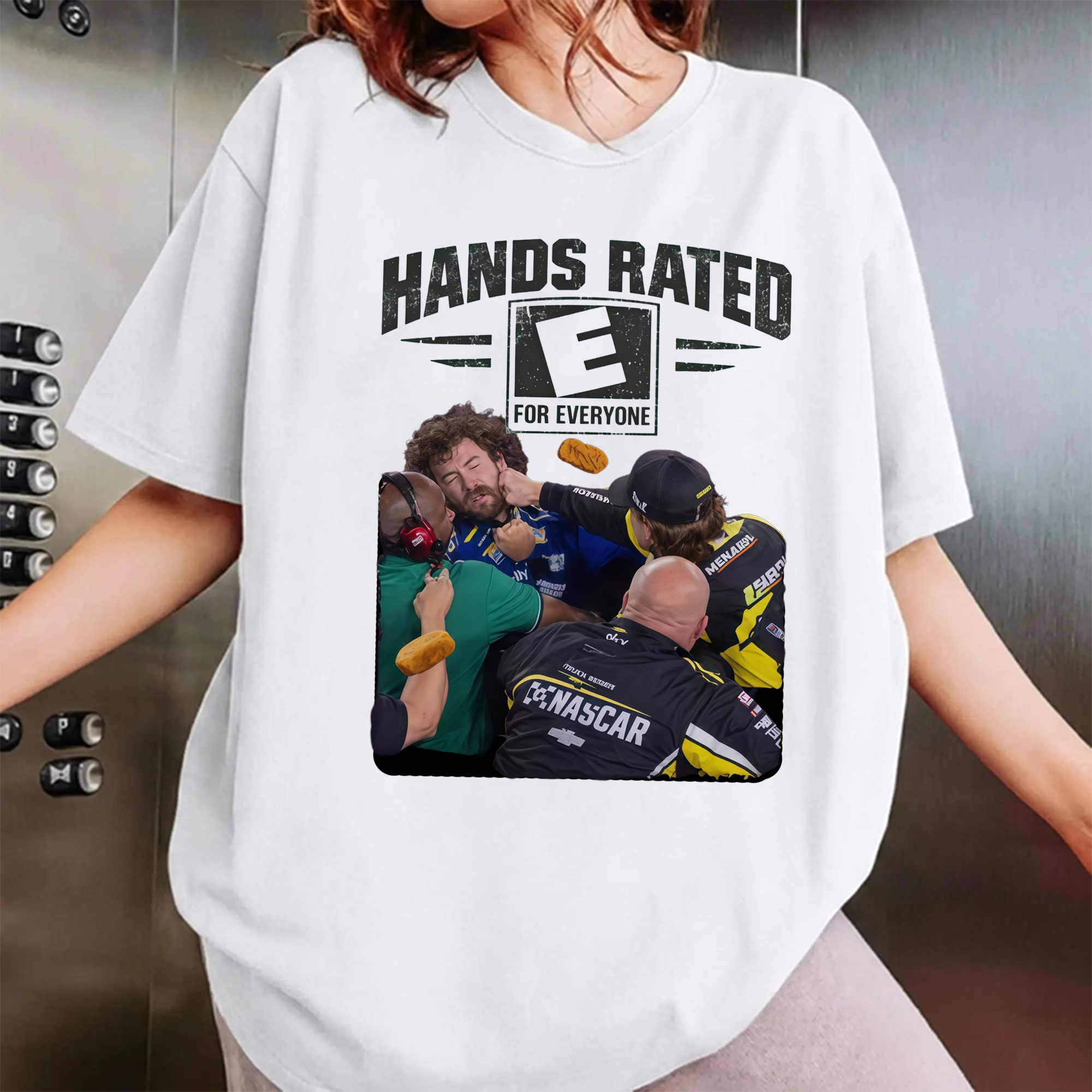 Carson Hocevar vs Ryan Blaney Shirt, Hands Rated E For Everyone T-Shirt, Vintage Bootleg Racing Graphic Tee, NASCAR Fight Apparel, Gift Tee
