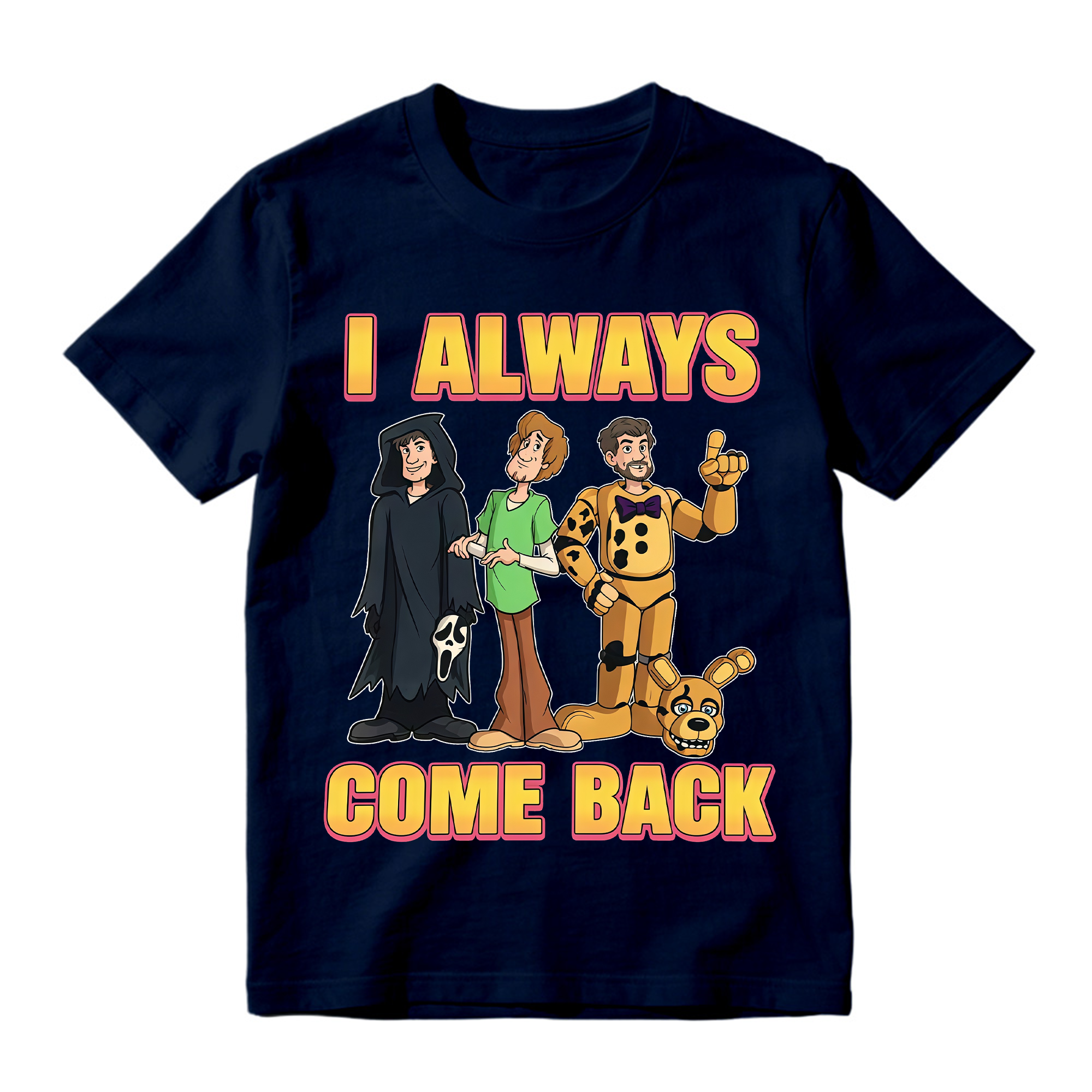 I Always Come Back Halloween Shirt, Scoooby Inspired Mystery Gang Tee, Funny Cartoon Graphic Shirt, Halloween Party Outfit