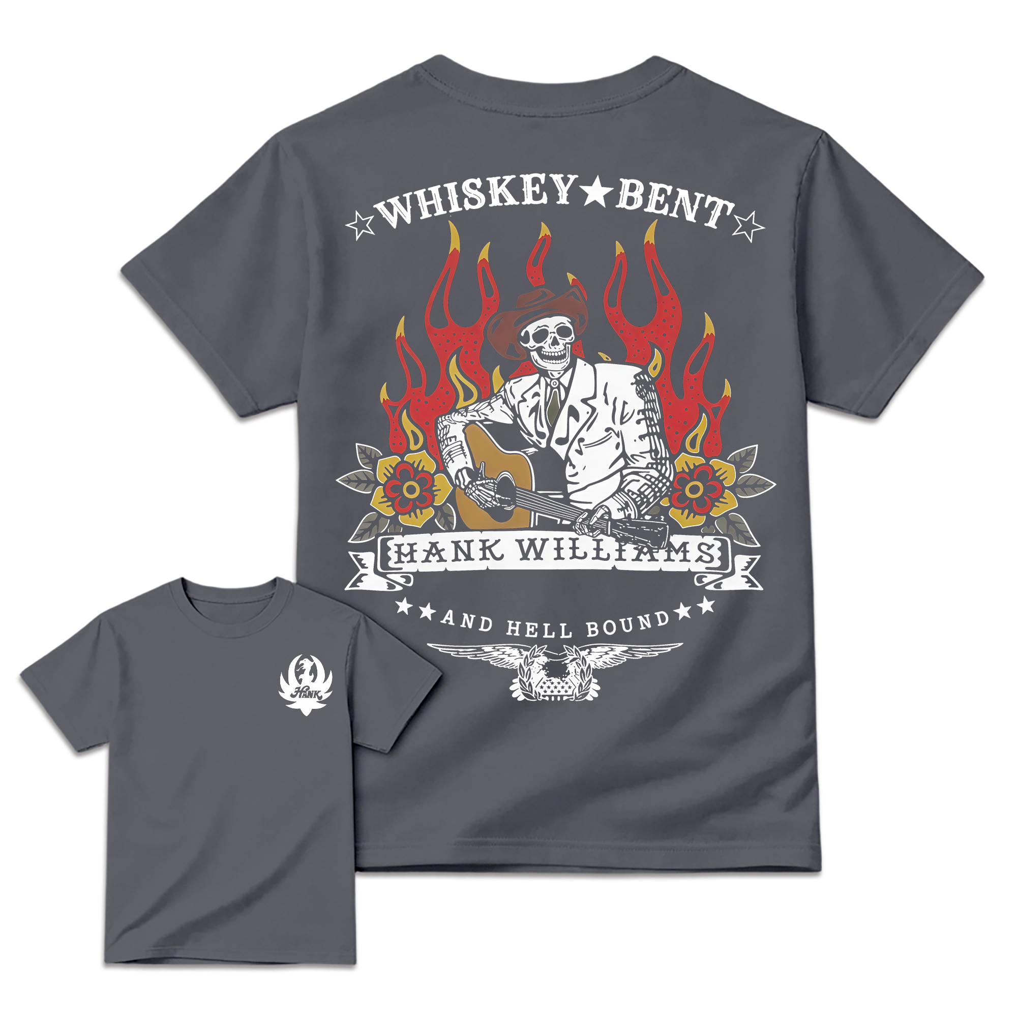 Vintage Country Music Graphic T-Shirt, Whiskey Bent and Hell Bound Western Tee, Retro Outlaw Cowboy Shirt
