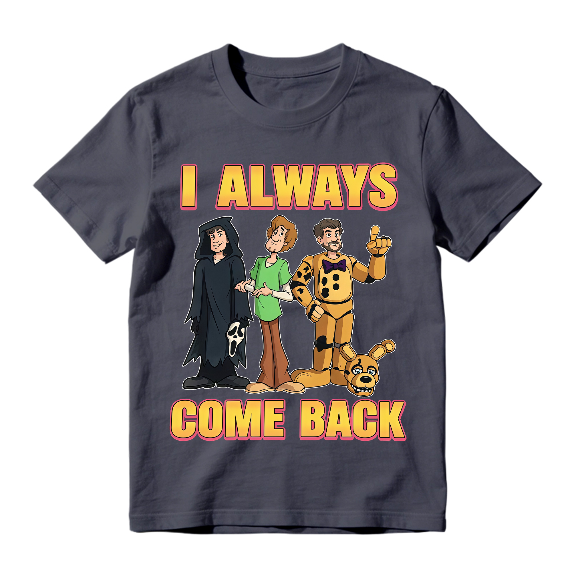 I Always Come Back Halloween Shirt, Scoooby Inspired Mystery Gang Tee, Funny Cartoon Graphic Shirt, Halloween Party Outfit