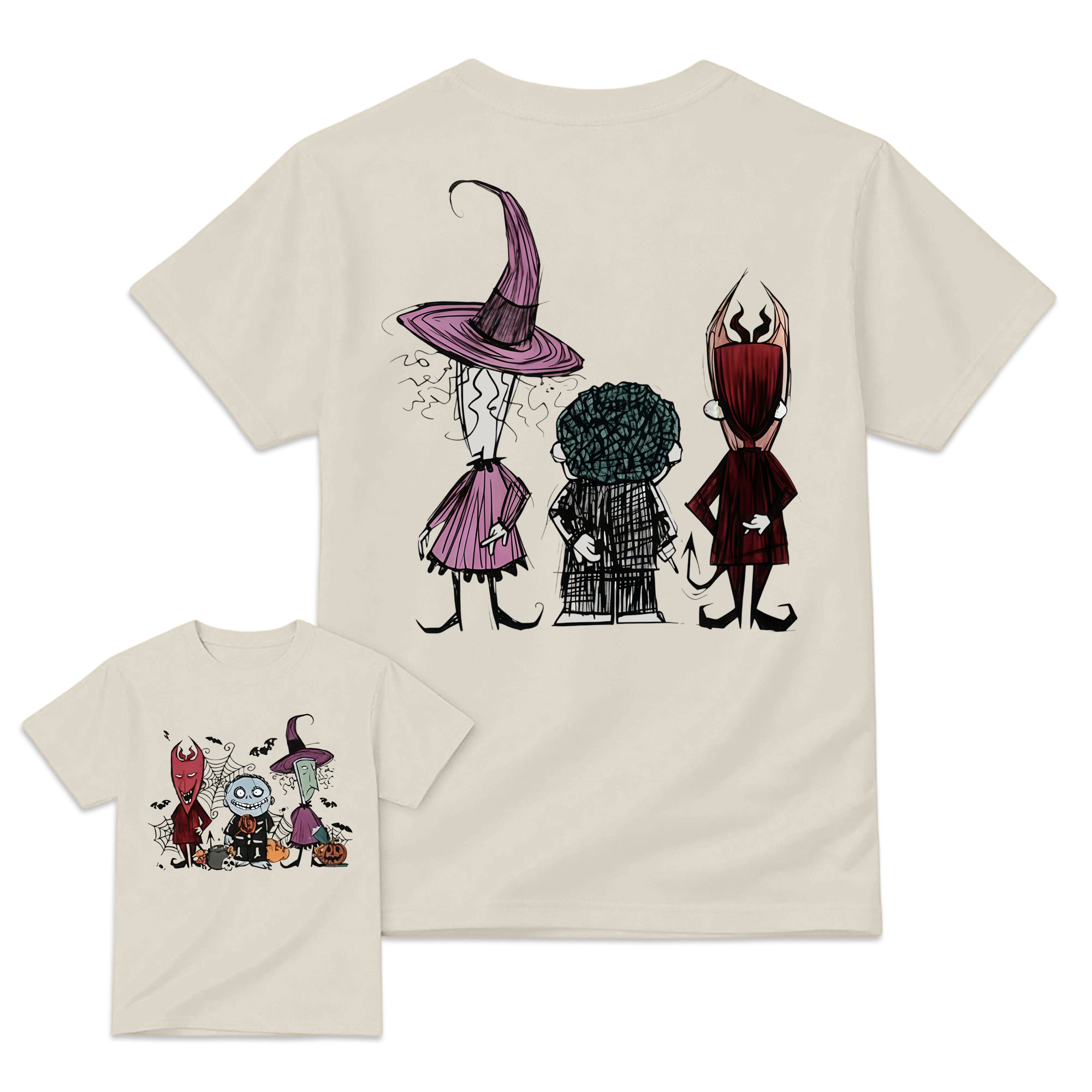 Spooky Trio Halloween Graphic Shirt, Soft Cotton Crewneck Sweatshirt, Funny Halloween Outfit