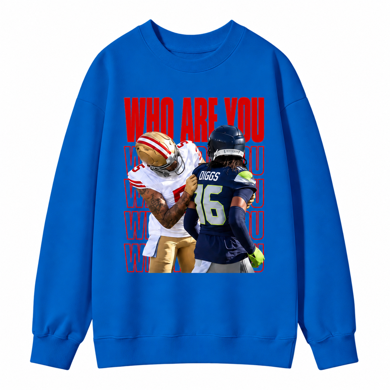 Who Are You Graphic Sweatshirt, Football Rivalry Print Sweatshirt, Funny Game Day Sweatshirt