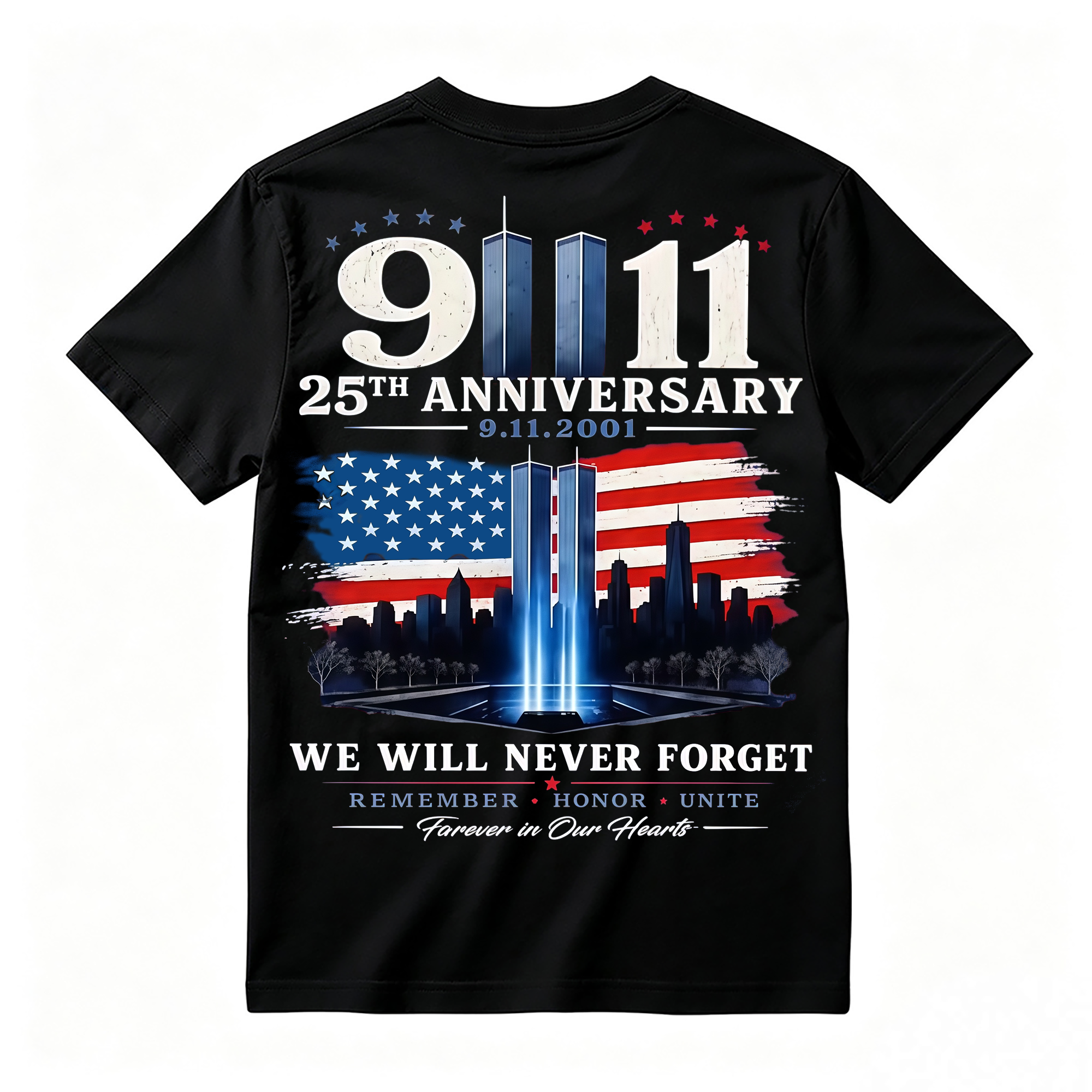 We Will Never Forget 9/11 Memorial T-shirt