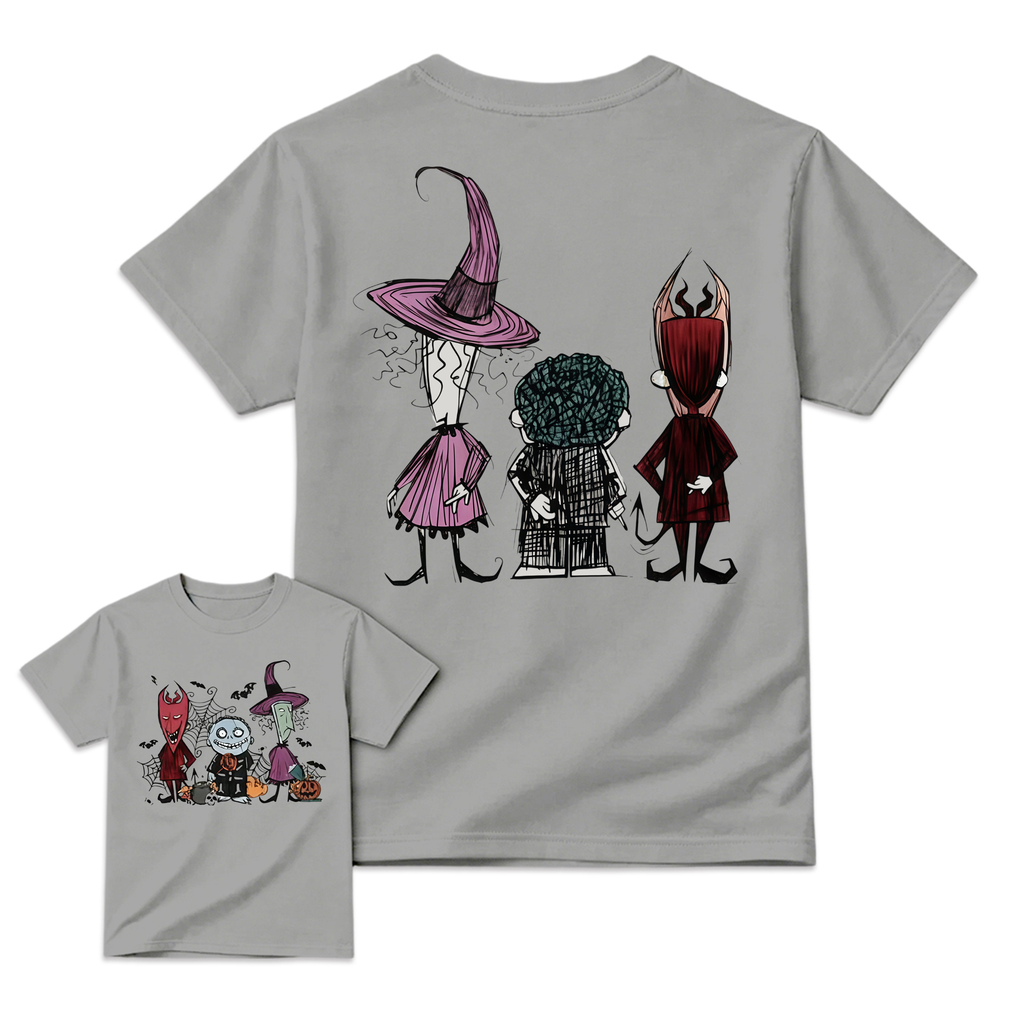 Spooky Trio Halloween Graphic Shirt, Soft Cotton Crewneck Sweatshirt, Funny Halloween Outfit