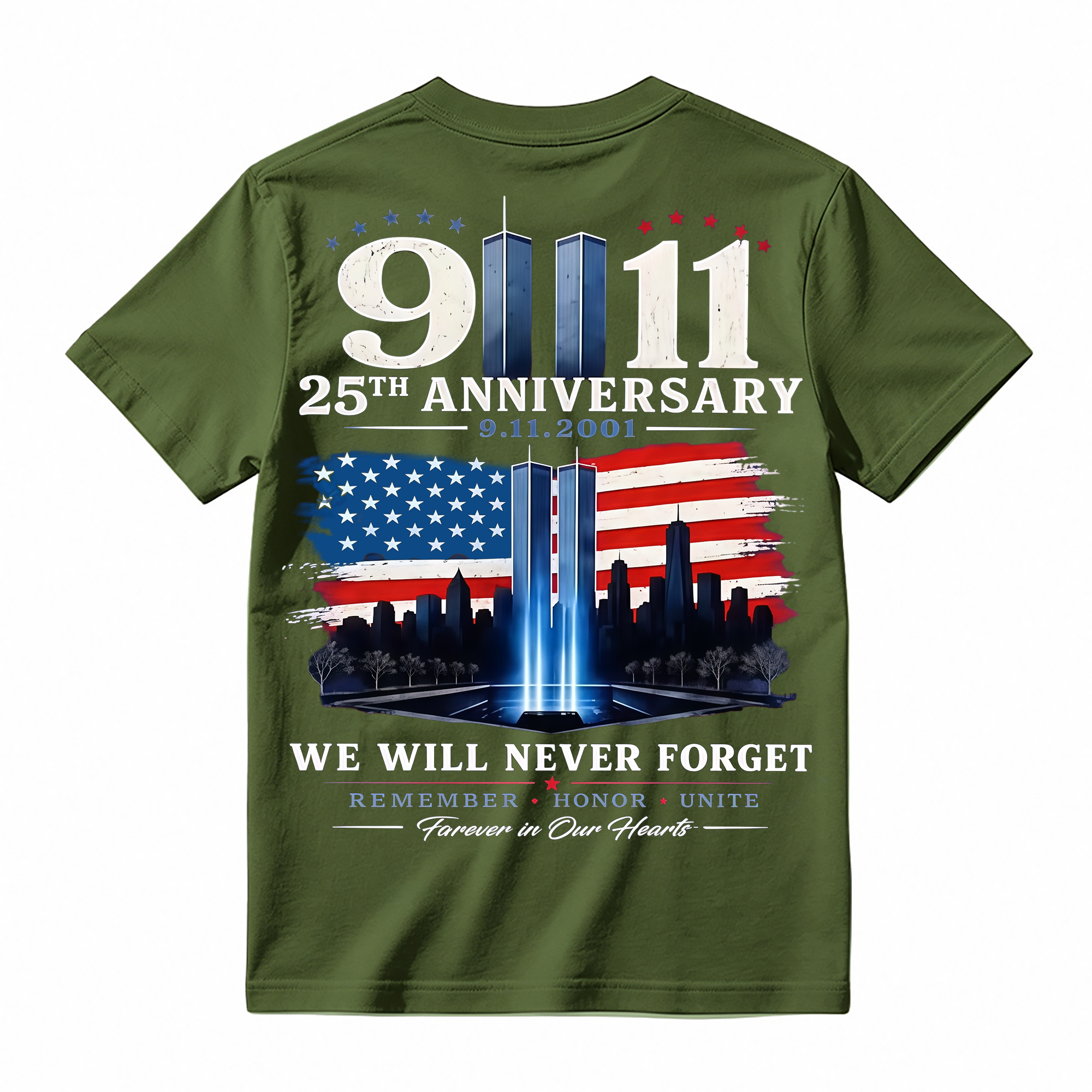 We Will Never Forget 9/11 Memorial T-shirt